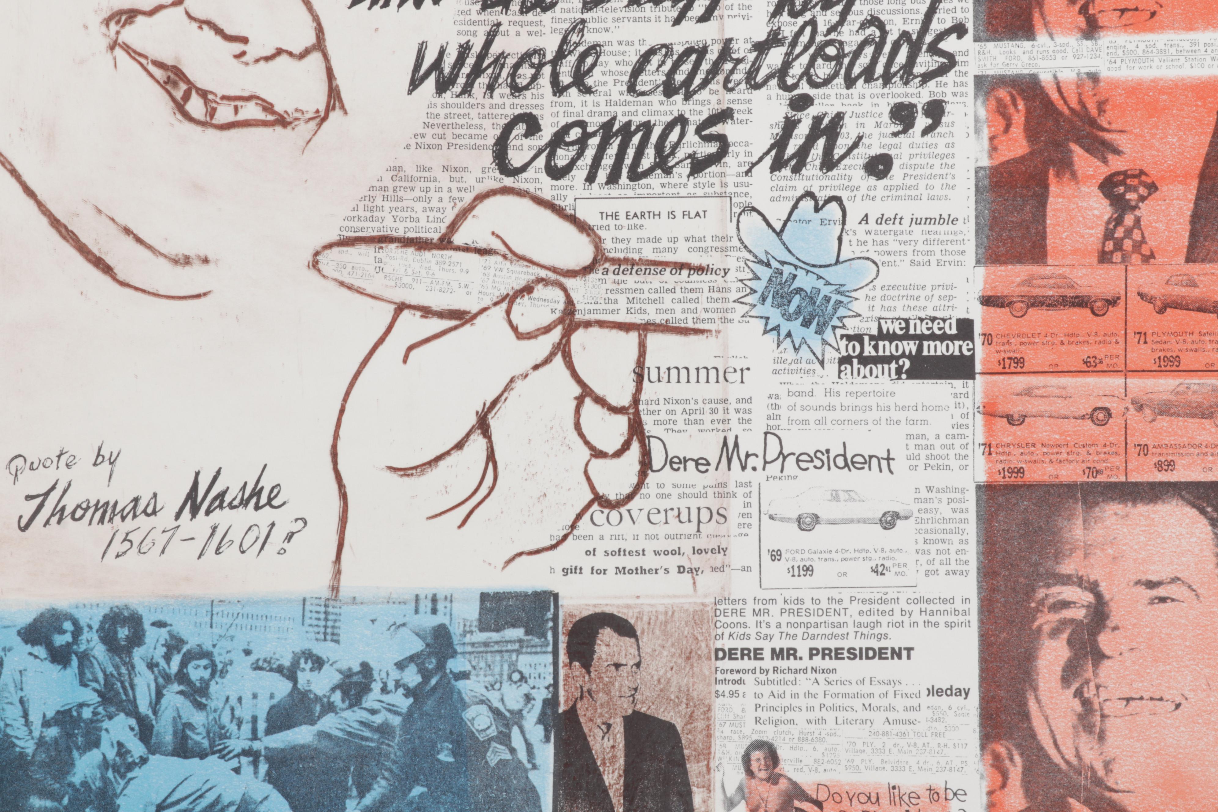 Sidney Chafetz Etching and Lithograph "Apt Quote," 1974