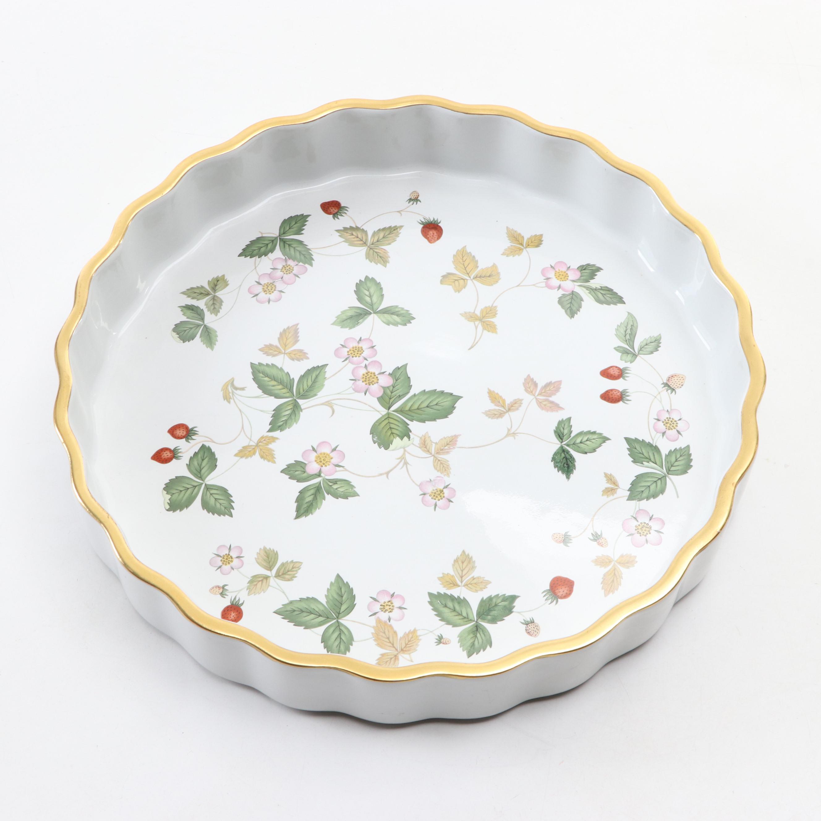Wedgwood "Wild Strawberry" Bone China Quiche Pan and Souffle