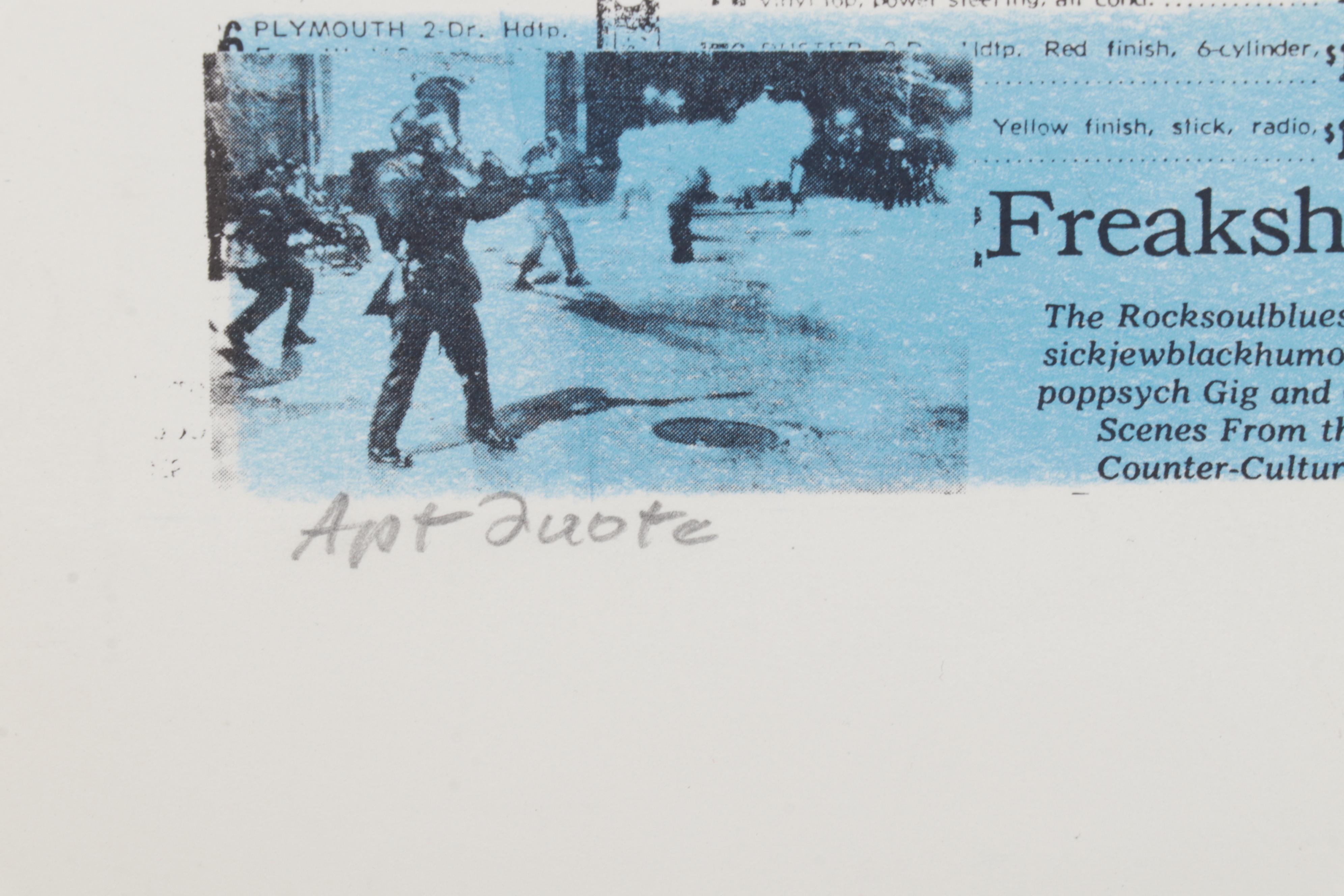 Sidney Chafetz Etching and Lithograph "Apt Quote," 1974