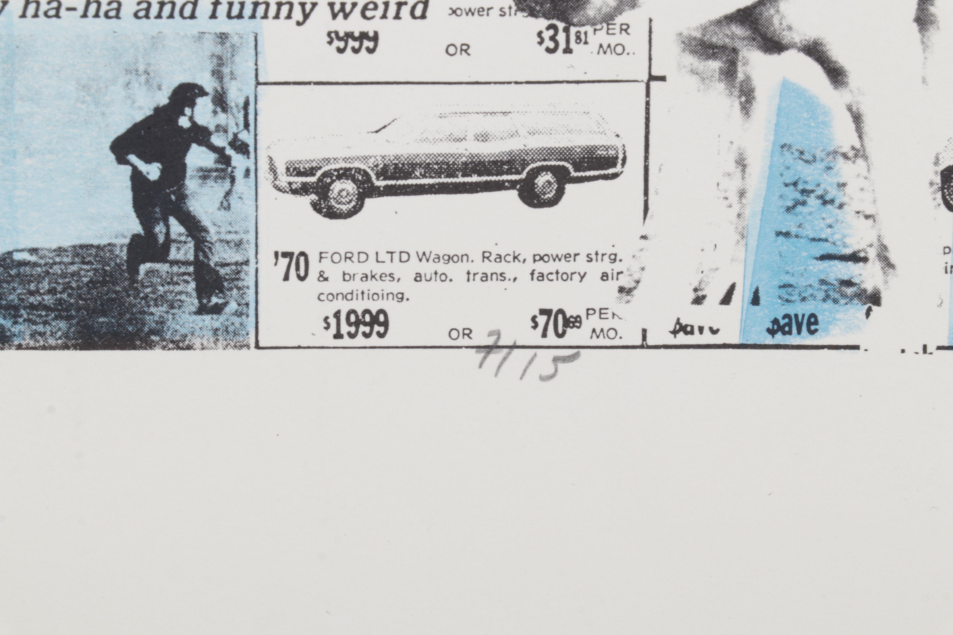 Sidney Chafetz Etching and Lithograph "Apt Quote," 1974