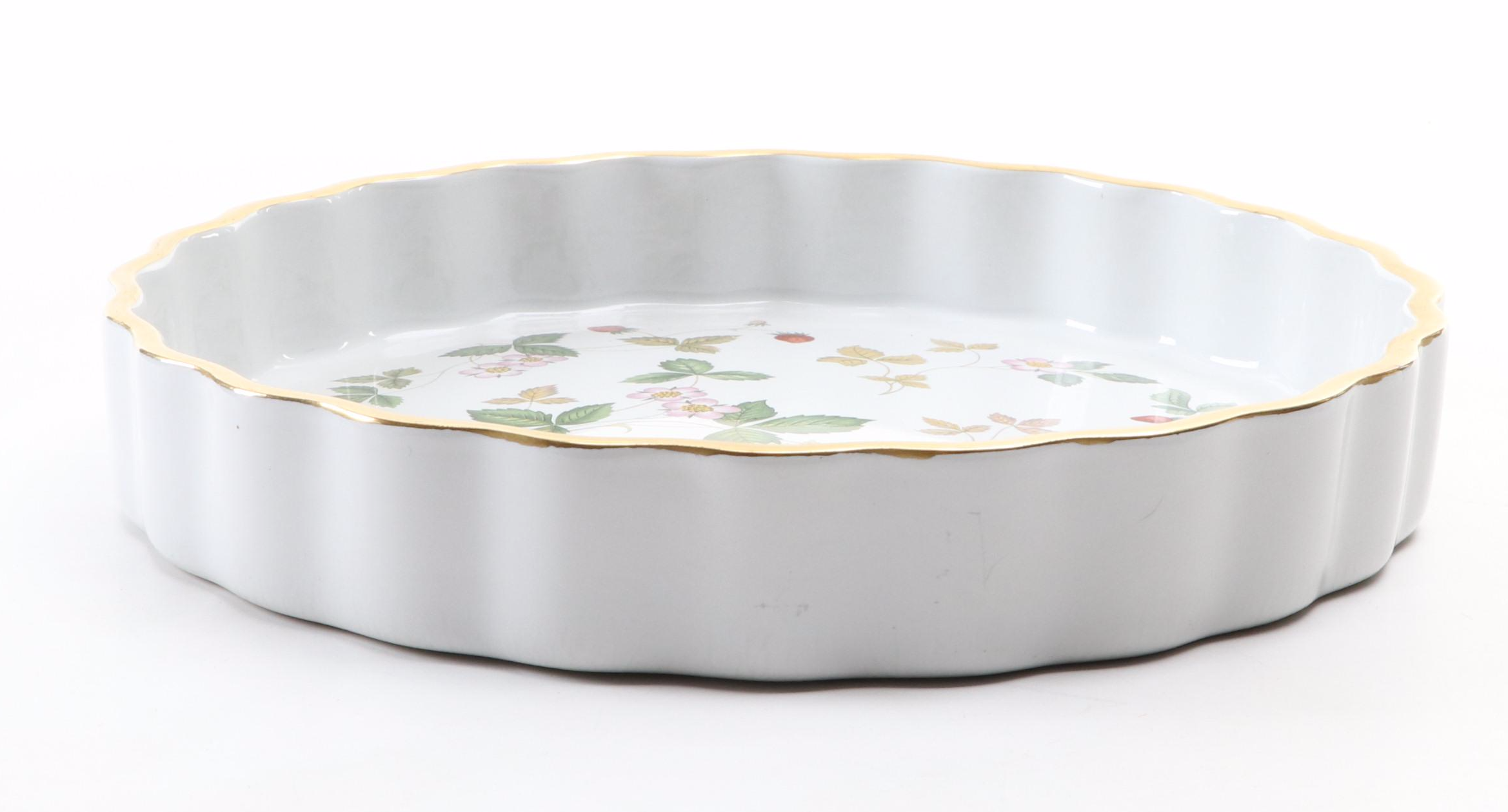 Wedgwood "Wild Strawberry" Bone China Quiche Pan and Souffle