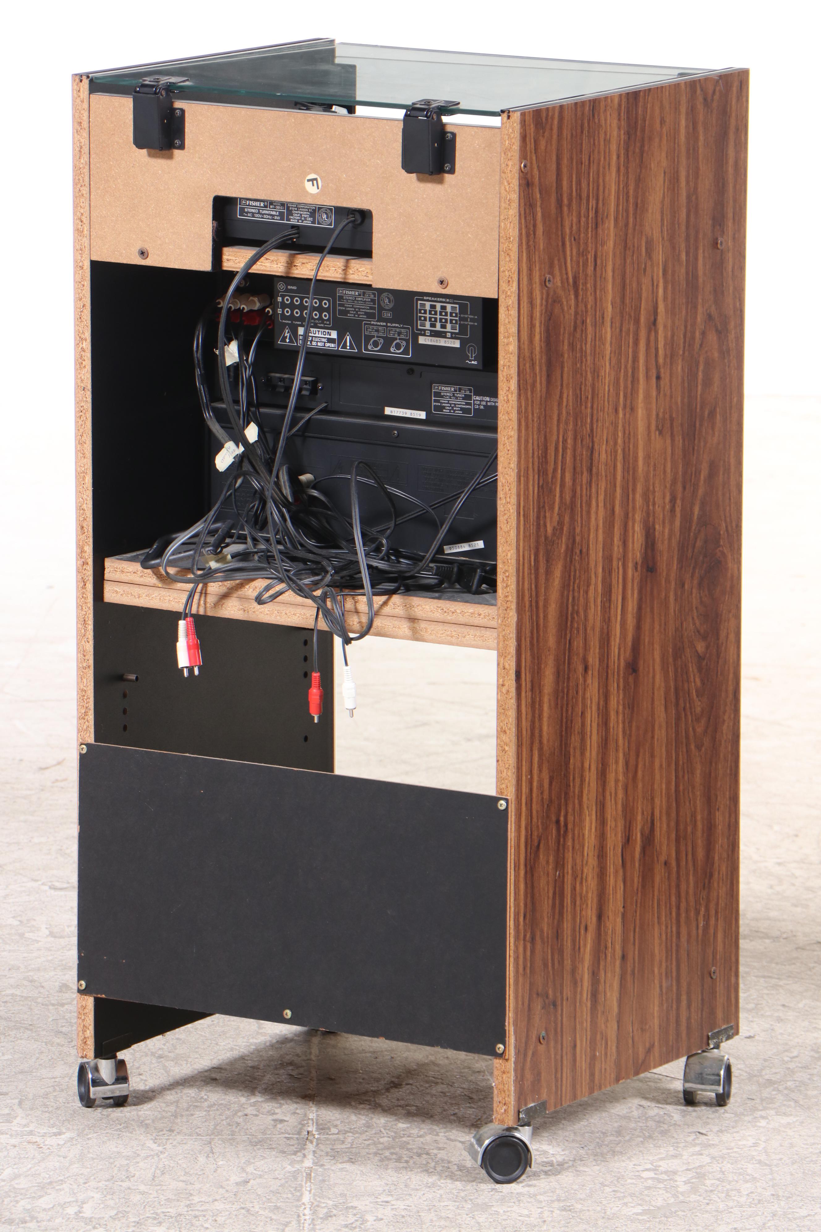 Fisher Studio Standard Stereo System in Rosewood Veneer Cabinet on Casters