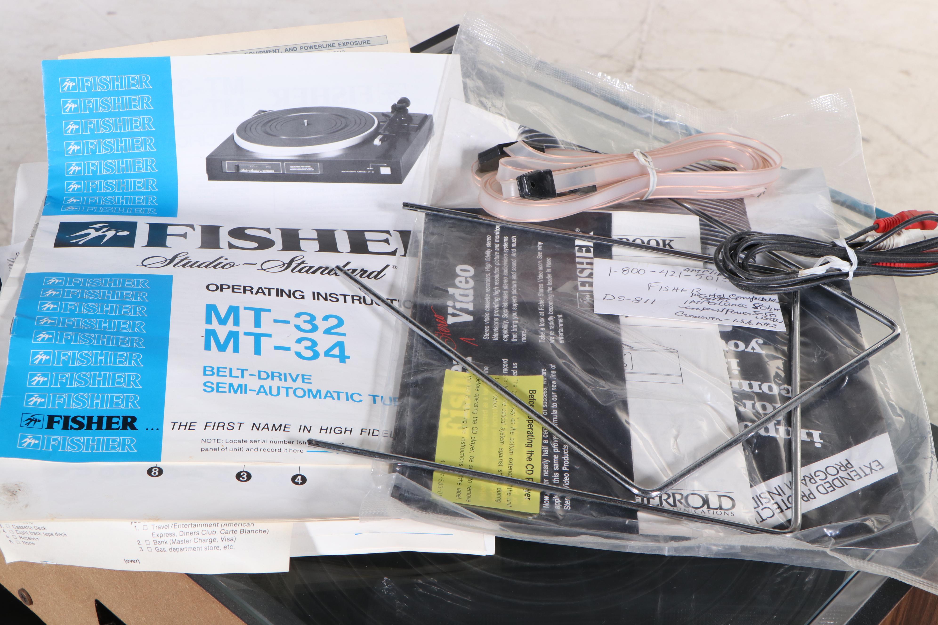 Fisher Studio Standard Stereo System in Rosewood Veneer Cabinet on Casters