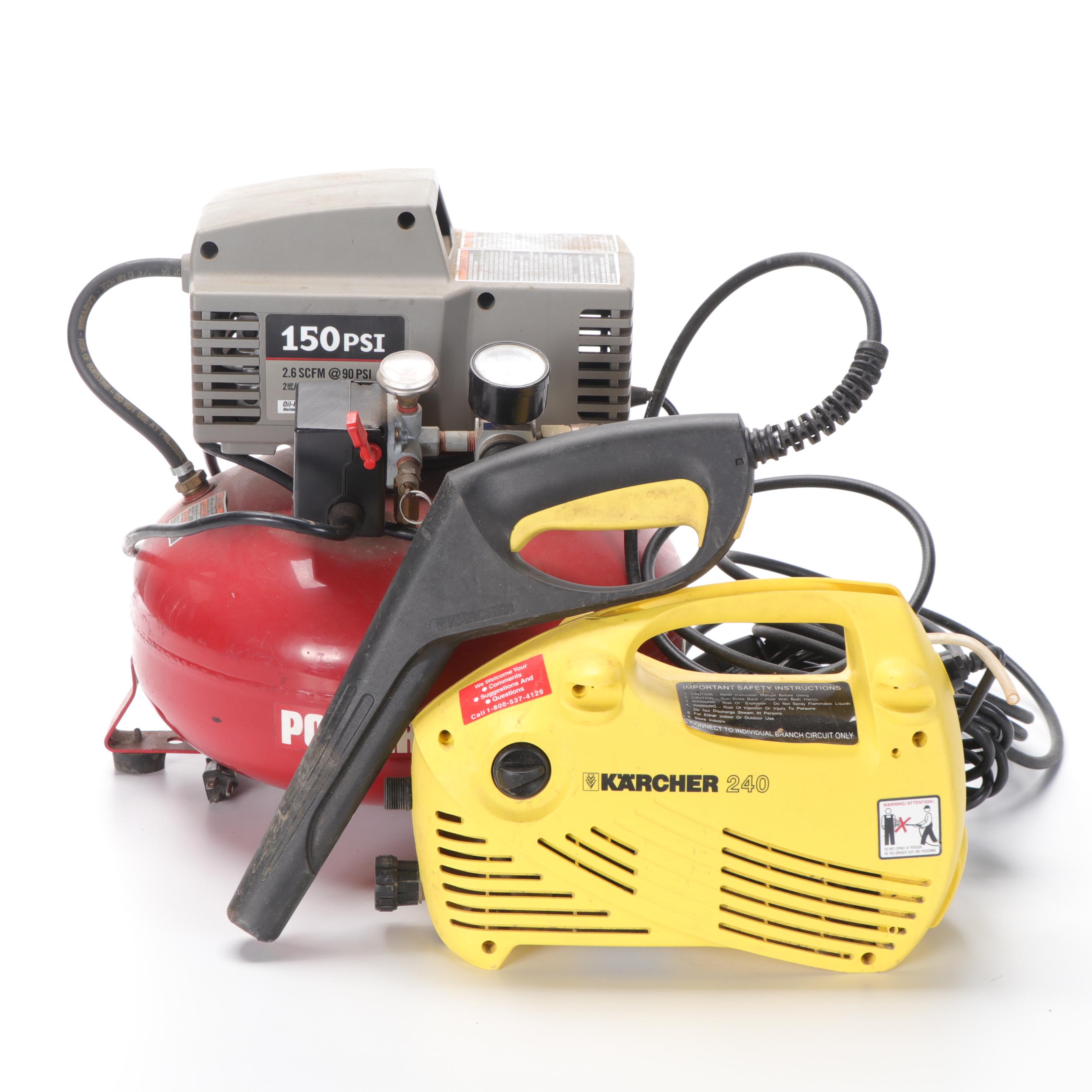 Porter-Cable Compressor, Chicago Pneumatic Tools, KARcher Pressure Washer