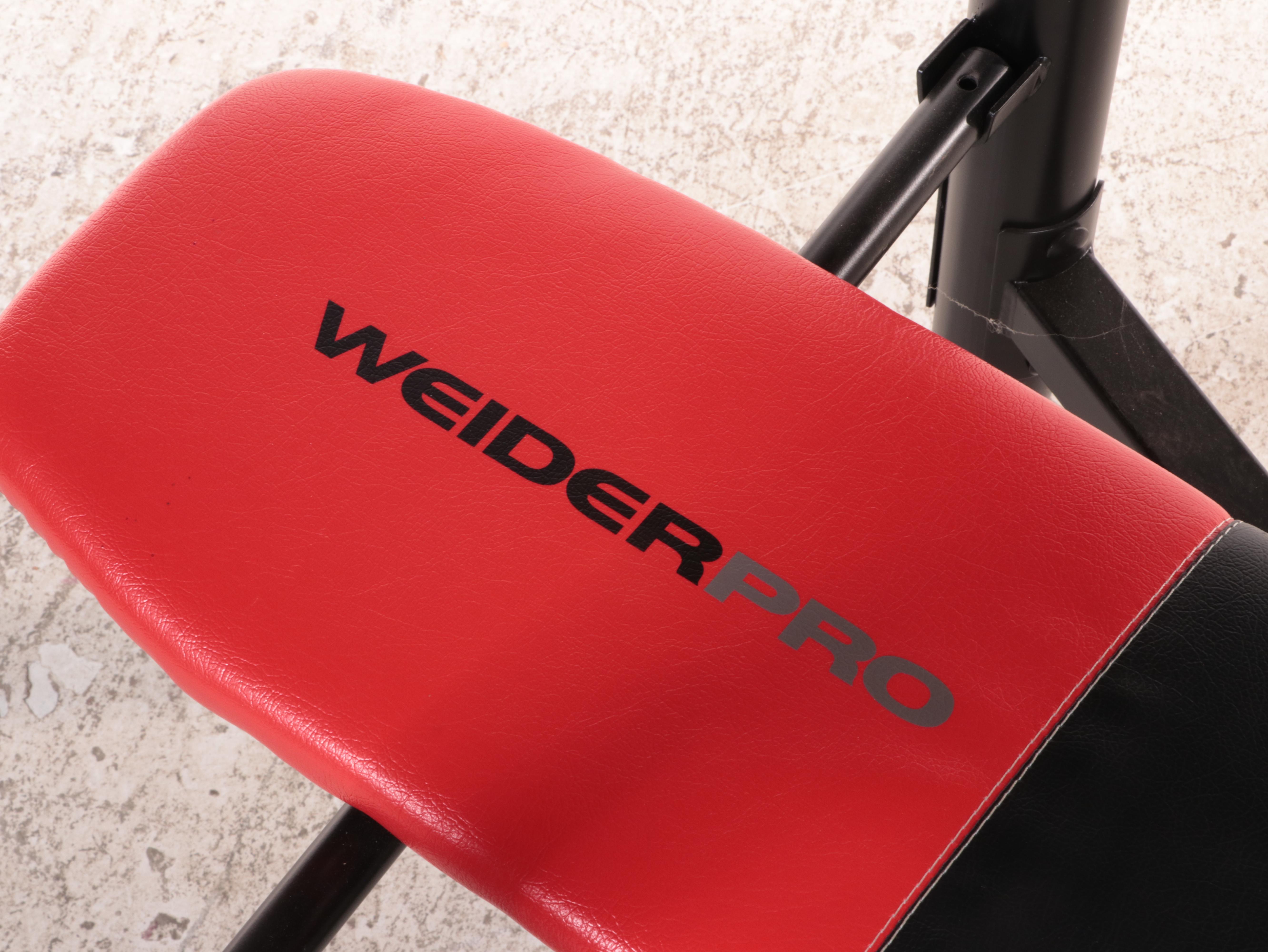 Weider Pro Weight Bench and 80 Lbs Barbell with Bowflex Adjustable Dumbbell Set