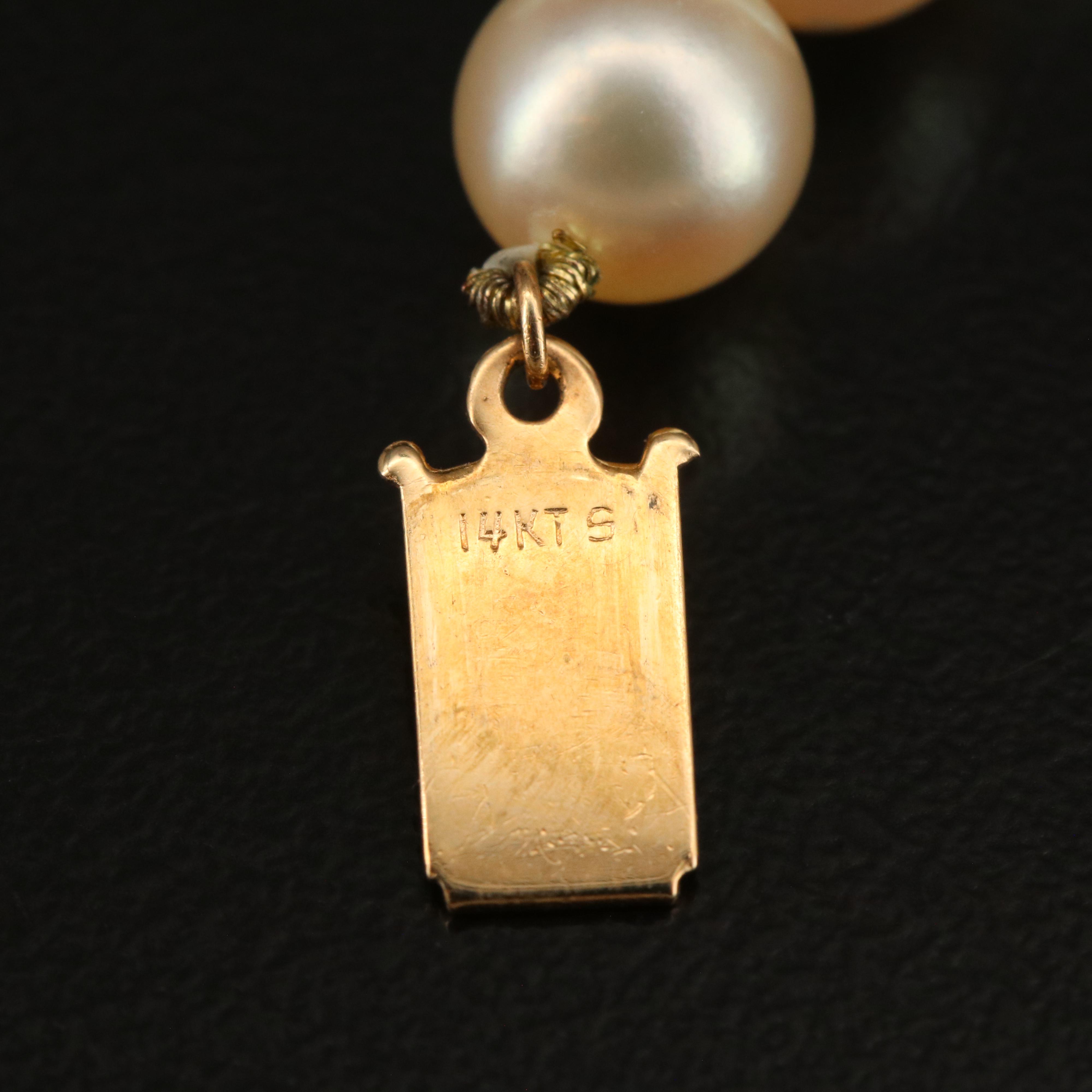 Ruby and Pearl Necklace 14K Clasp