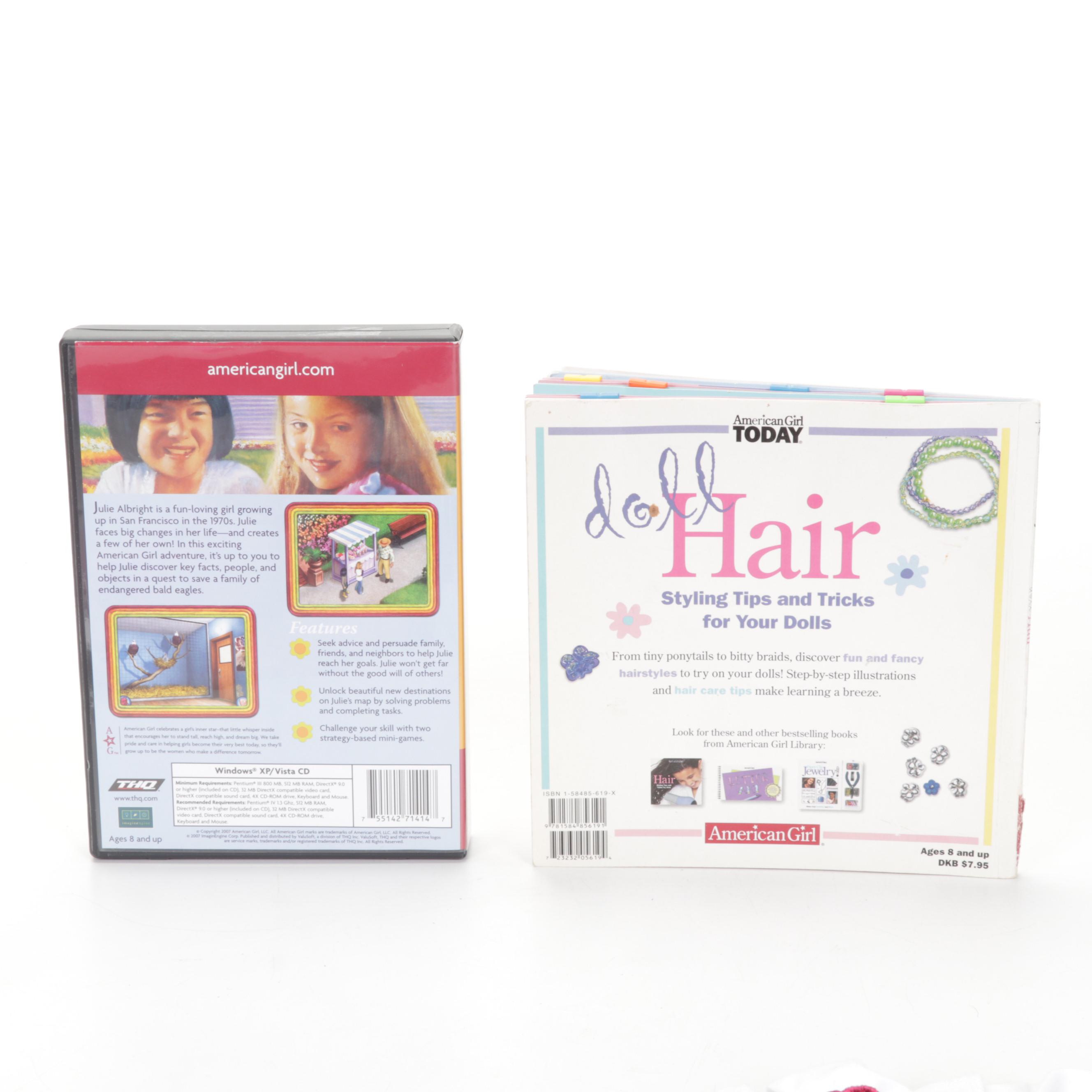 American Girl "Julie" Doll With Clothing, PC Game and "The Body Book For Girls"