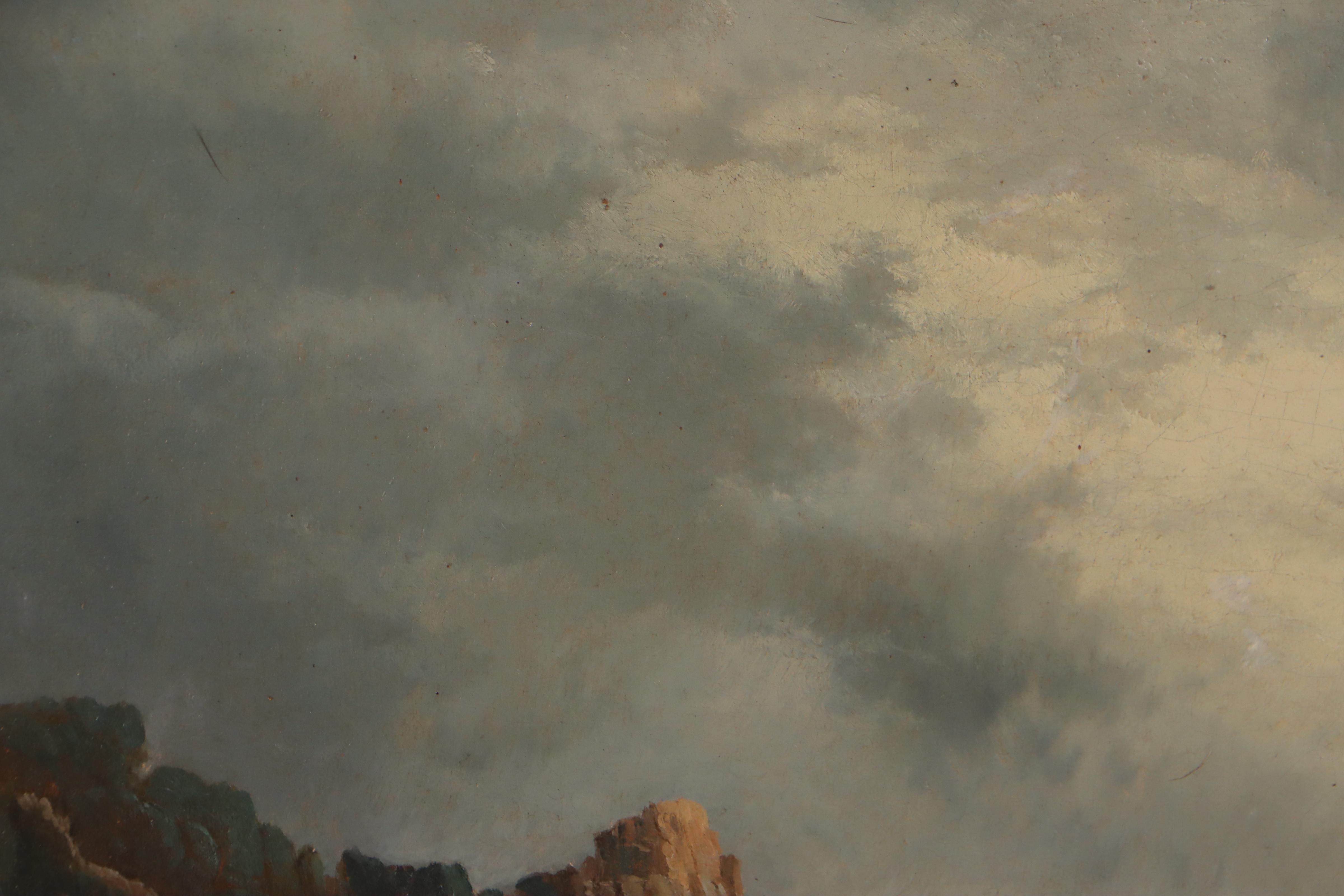 David James Coastal Landscape Oil Painting "Land's End," 1881