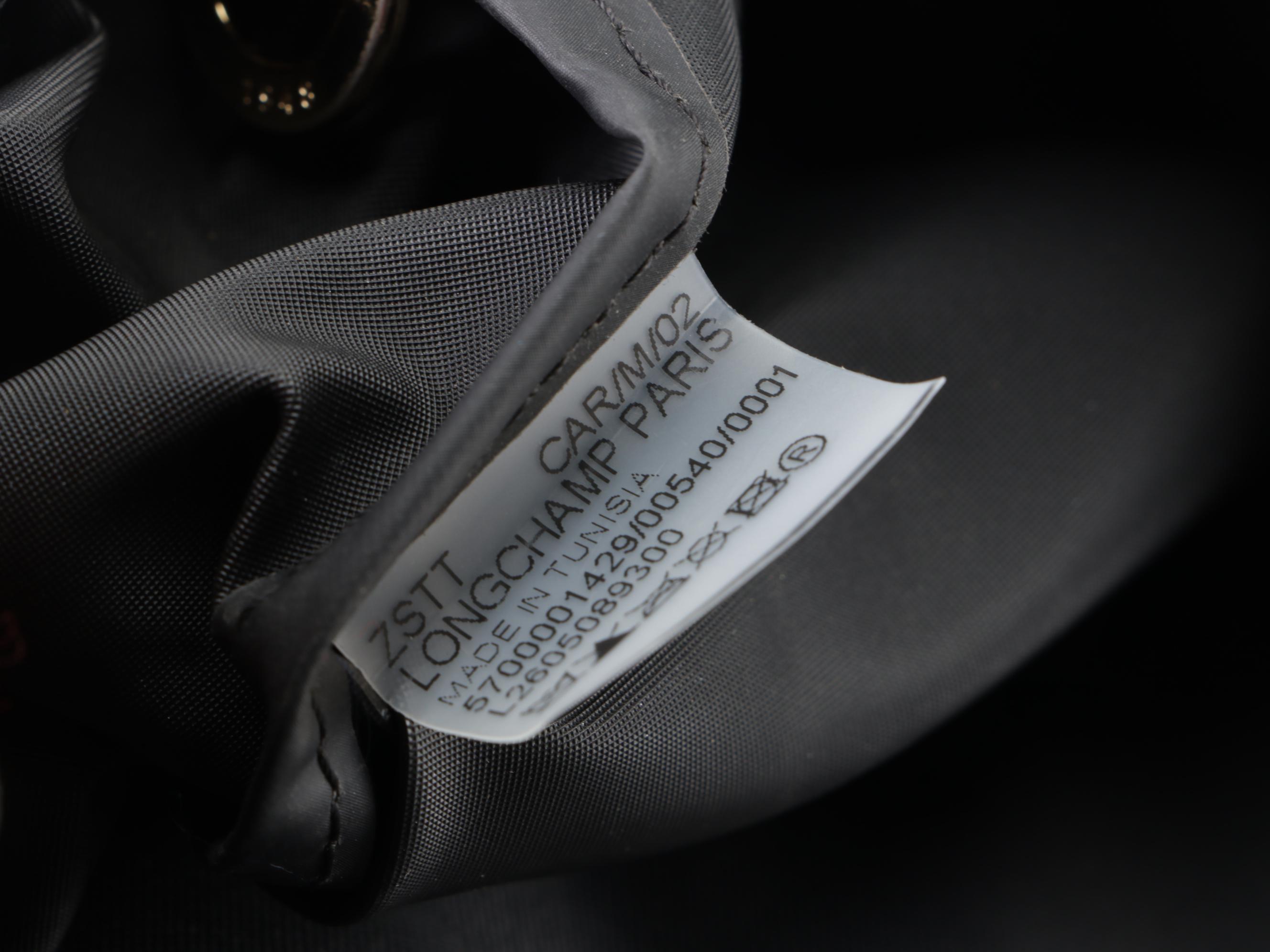 Longchamp Le Pliage Small Foldable Tote Bag in Gray Nylon Canvas and Leather