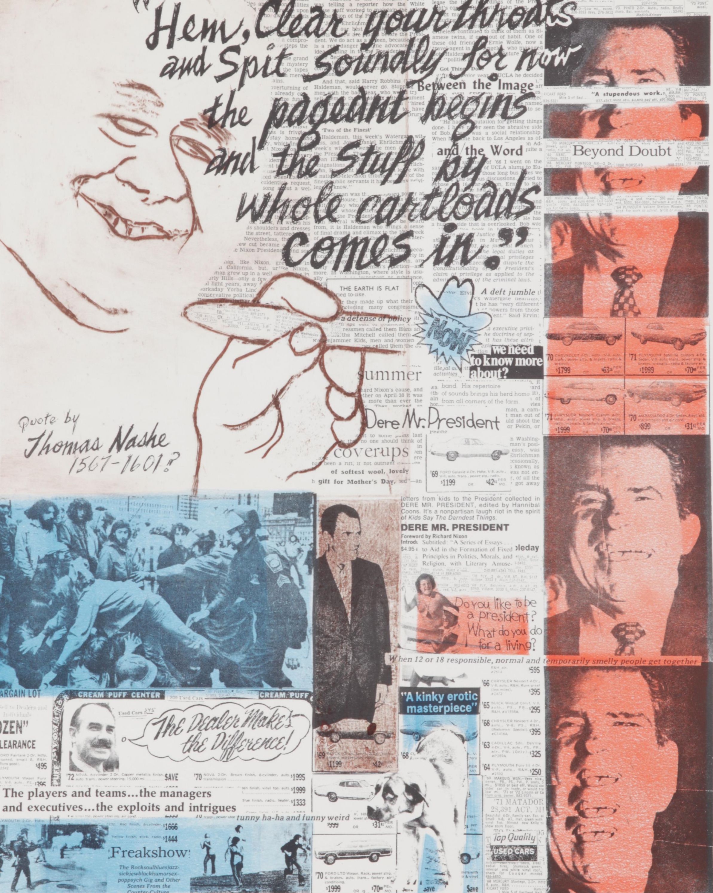 Sidney Chafetz Etching and Lithograph "Apt Quote," 1974