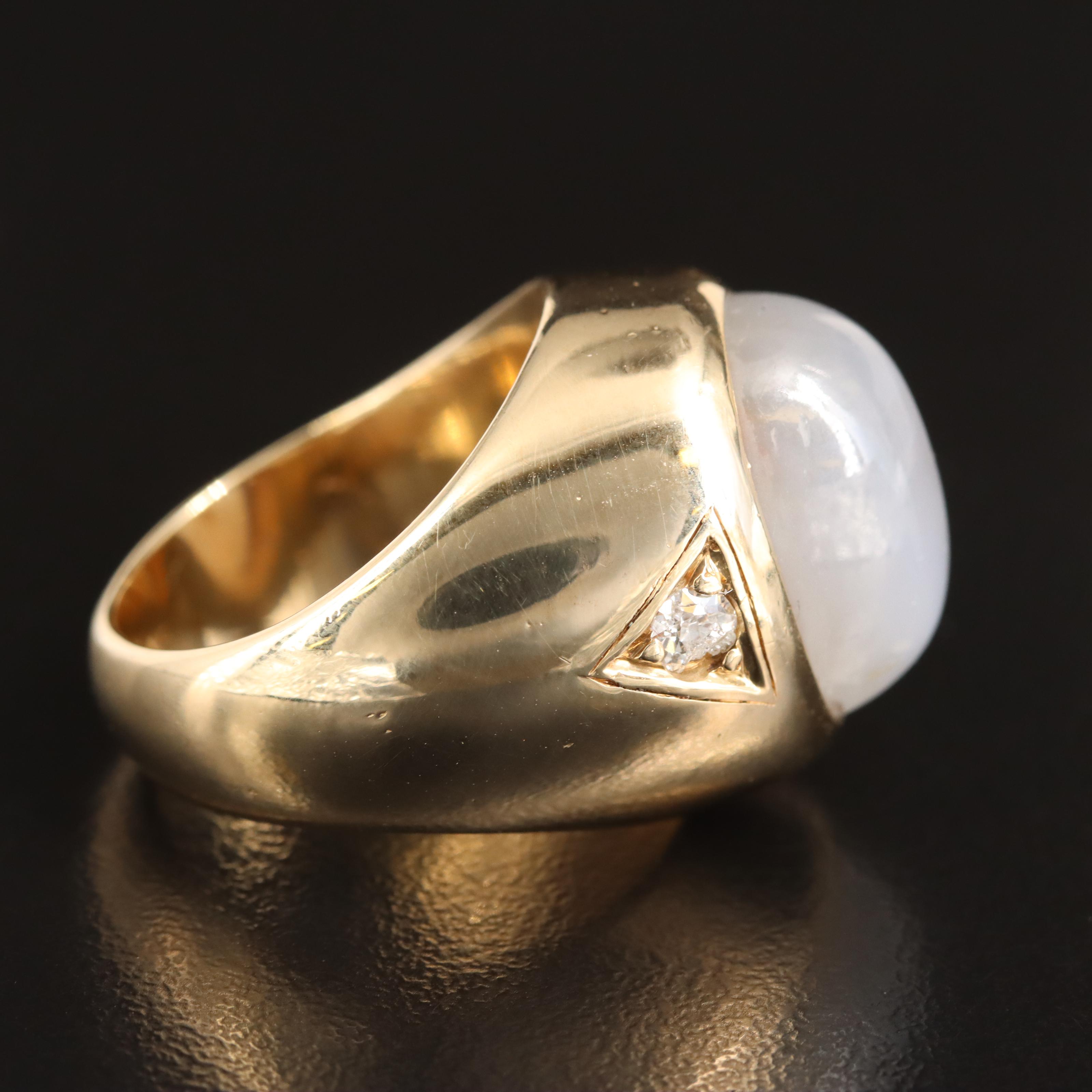 14K 26.23 CT Star Sapphire and Diamond Ring