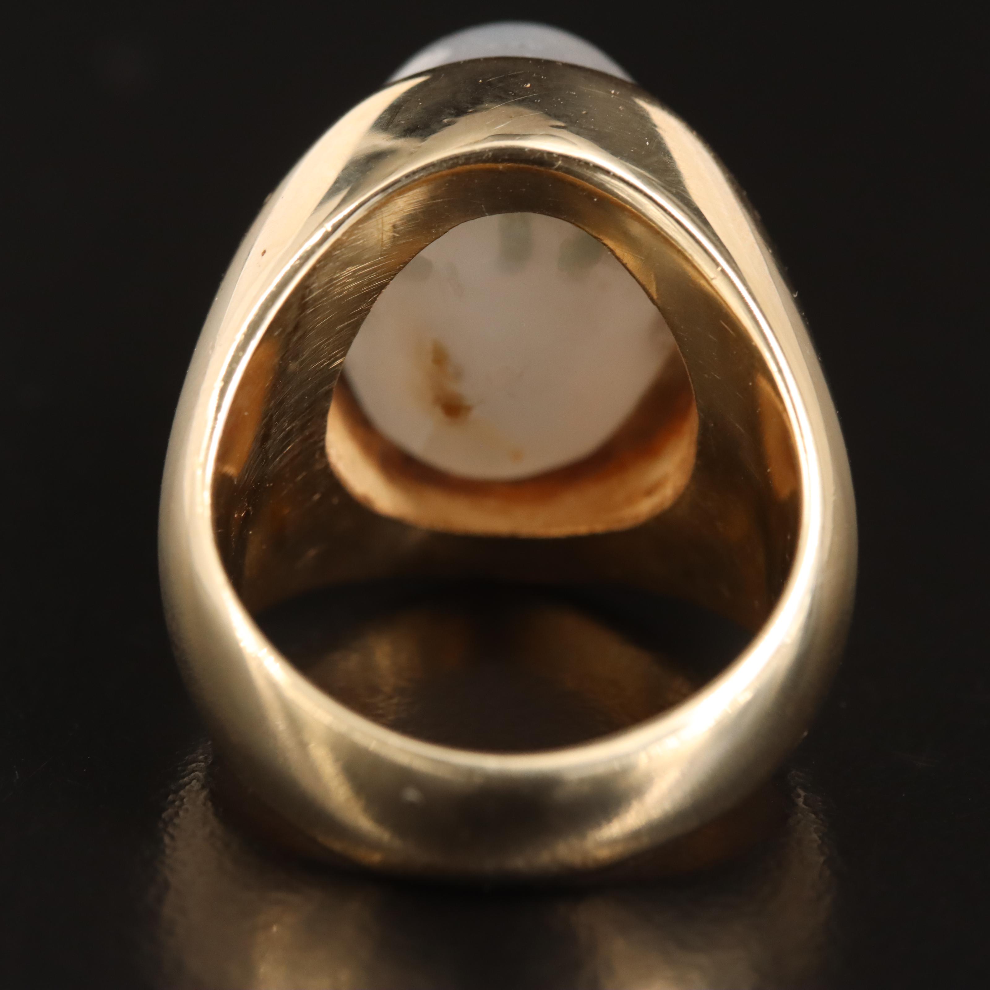 14K 26.23 CT Star Sapphire and Diamond Ring