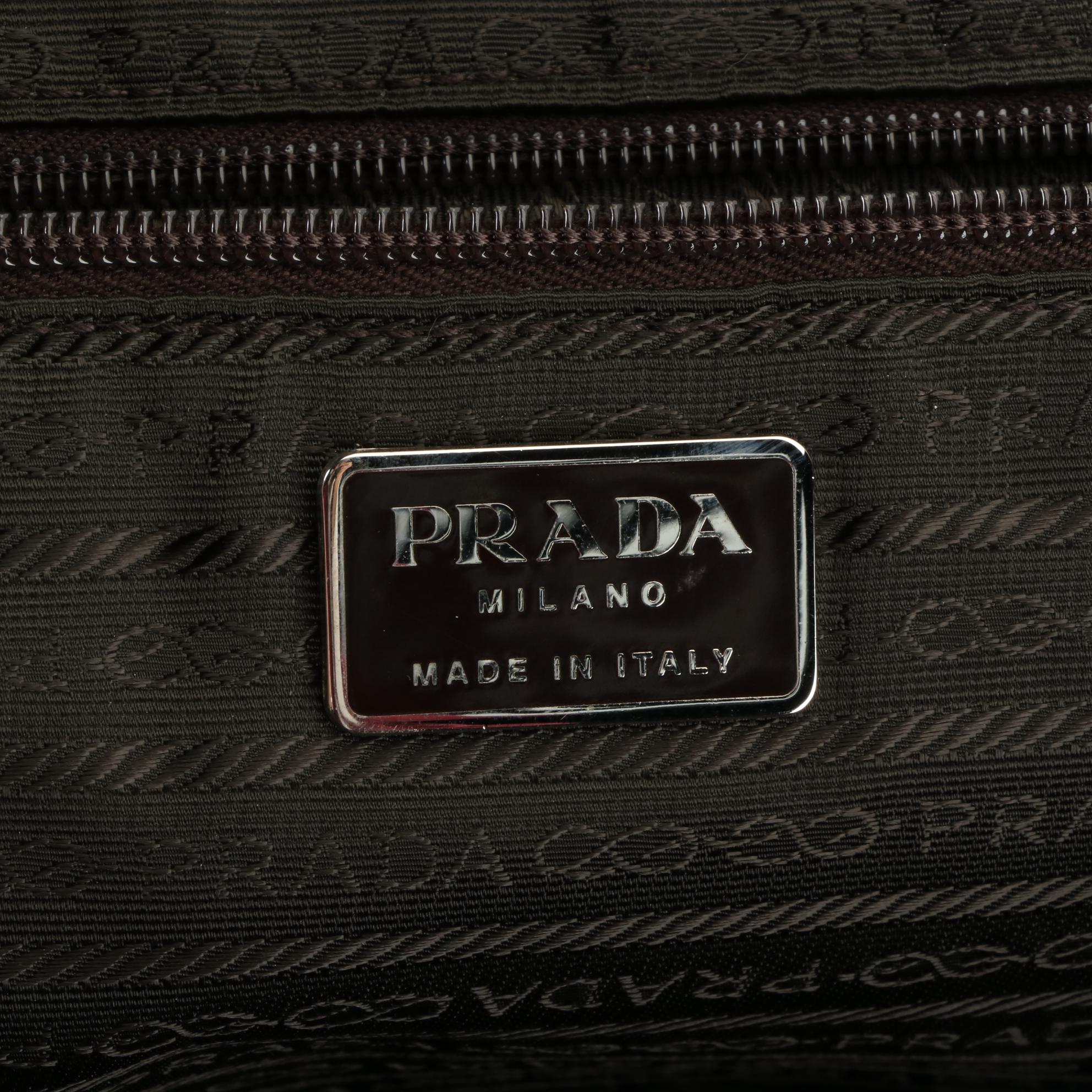 Prada Tessuto Shoulder Bag in Brown Nylon