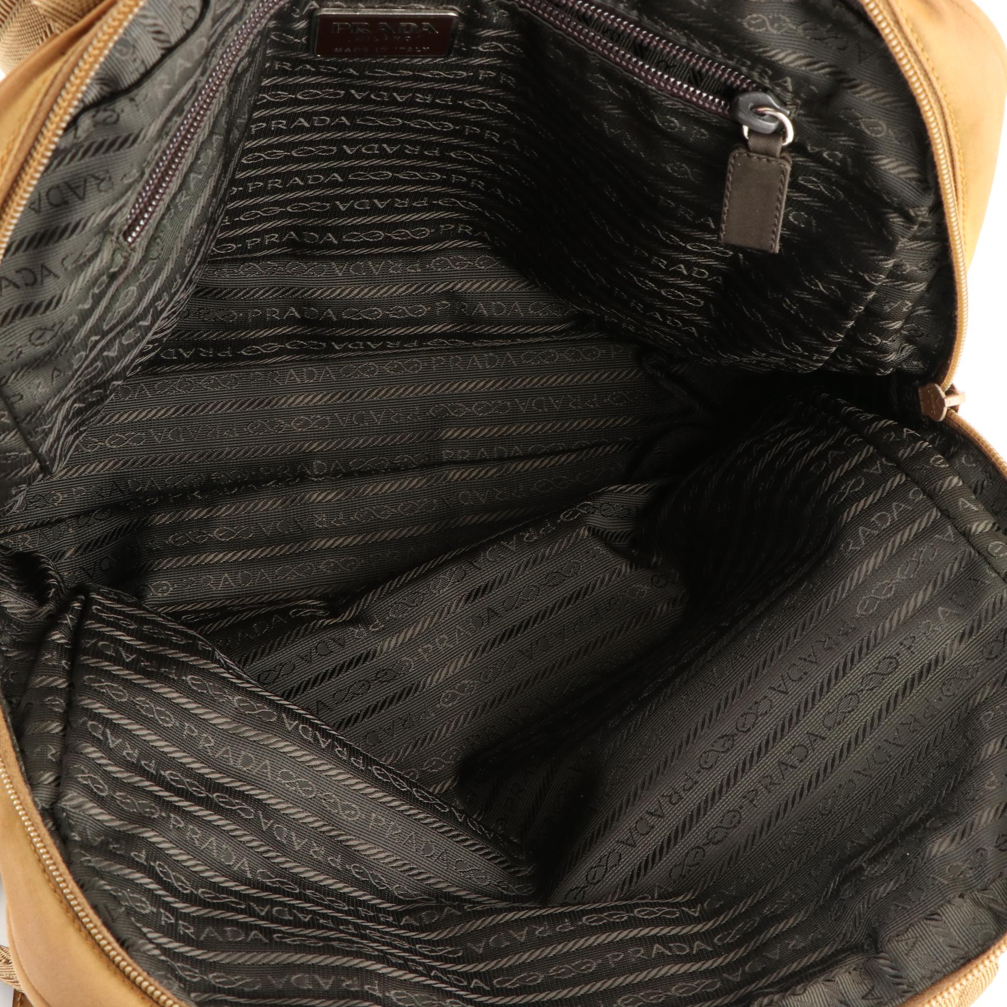 Prada Tessuto Shoulder Bag in Brown Nylon