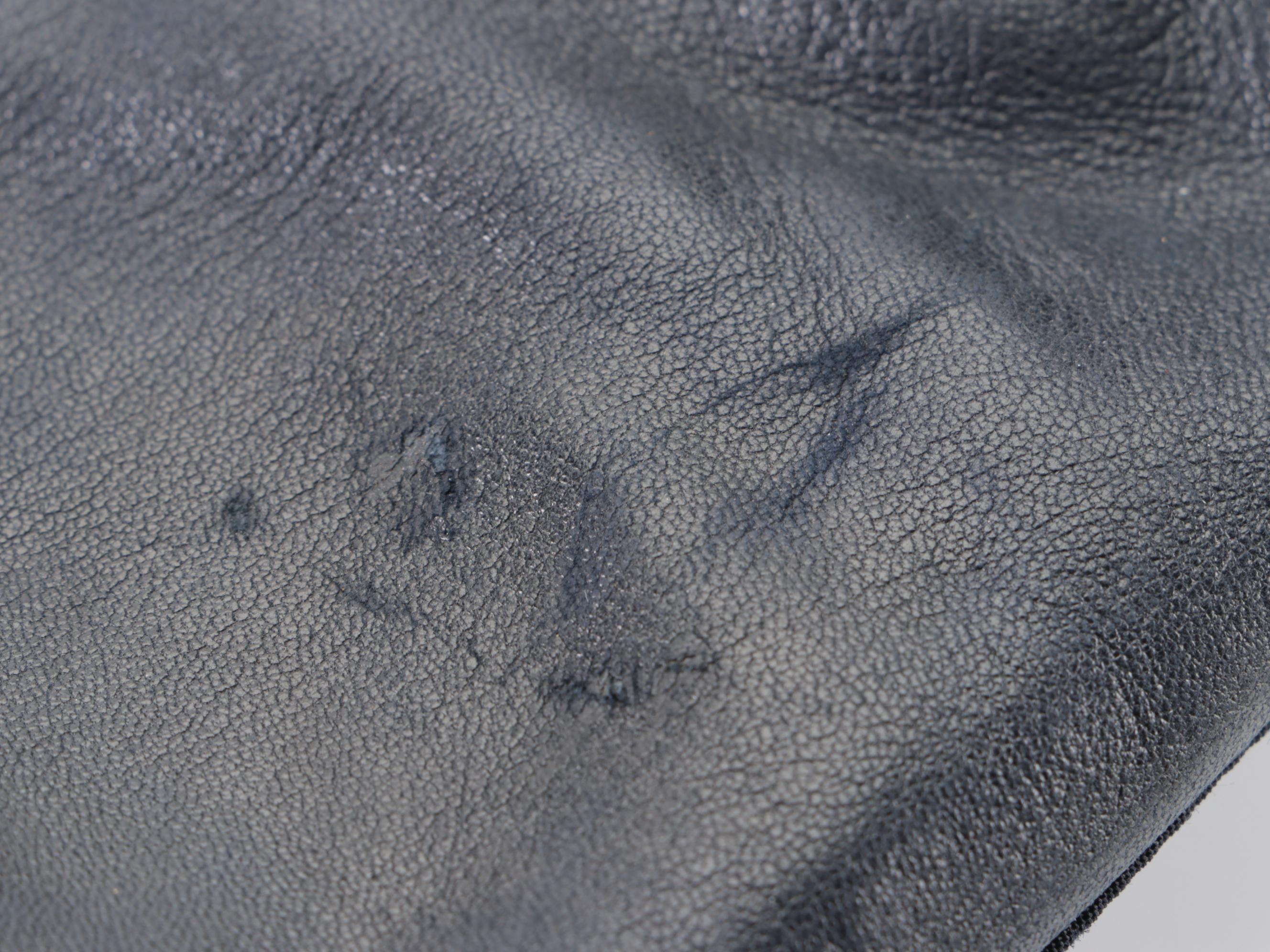 Prada Tote with Chain Straps in Navy Leather and Nylon