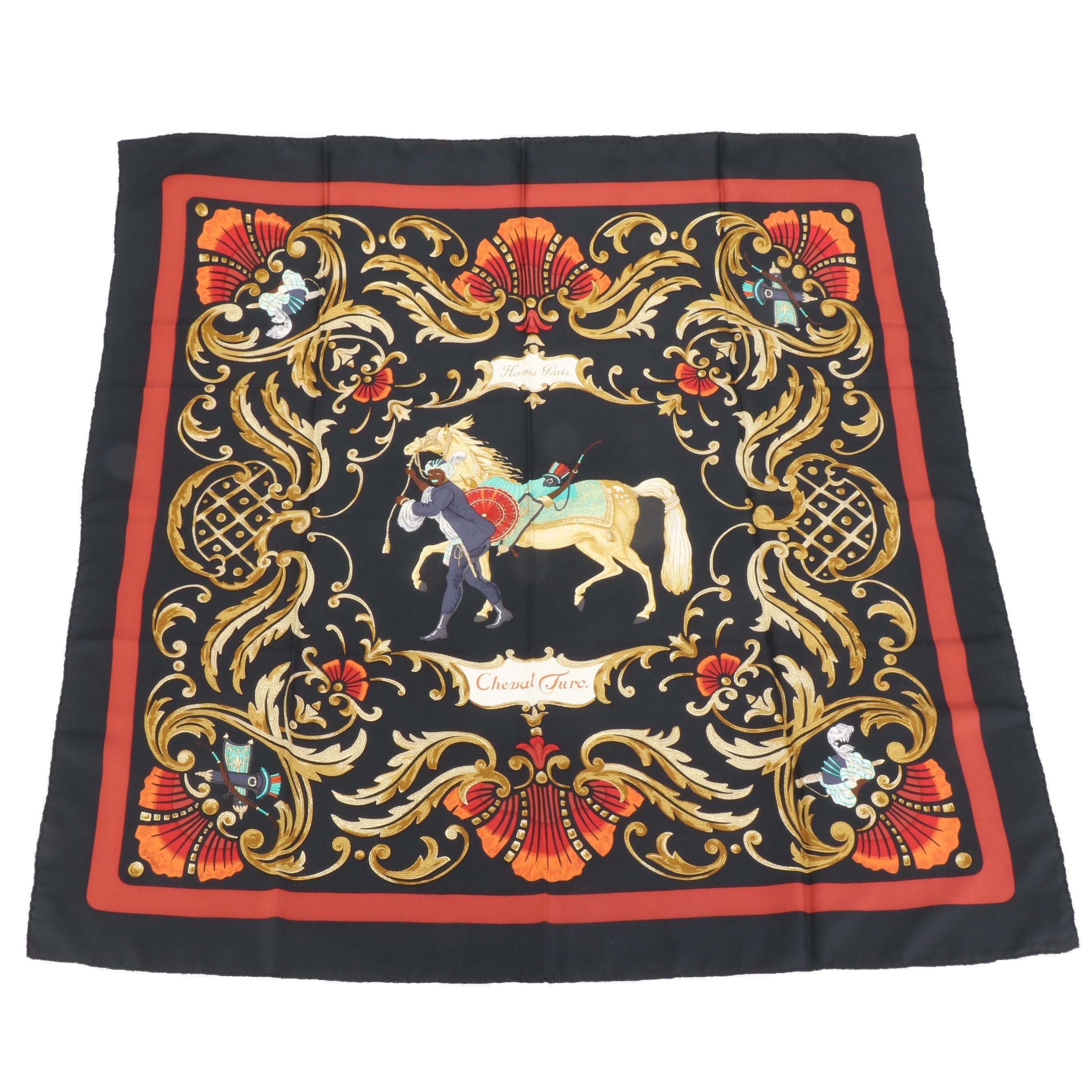 Hermès "Cheval Turc." Scarf 90 in Silk Twill