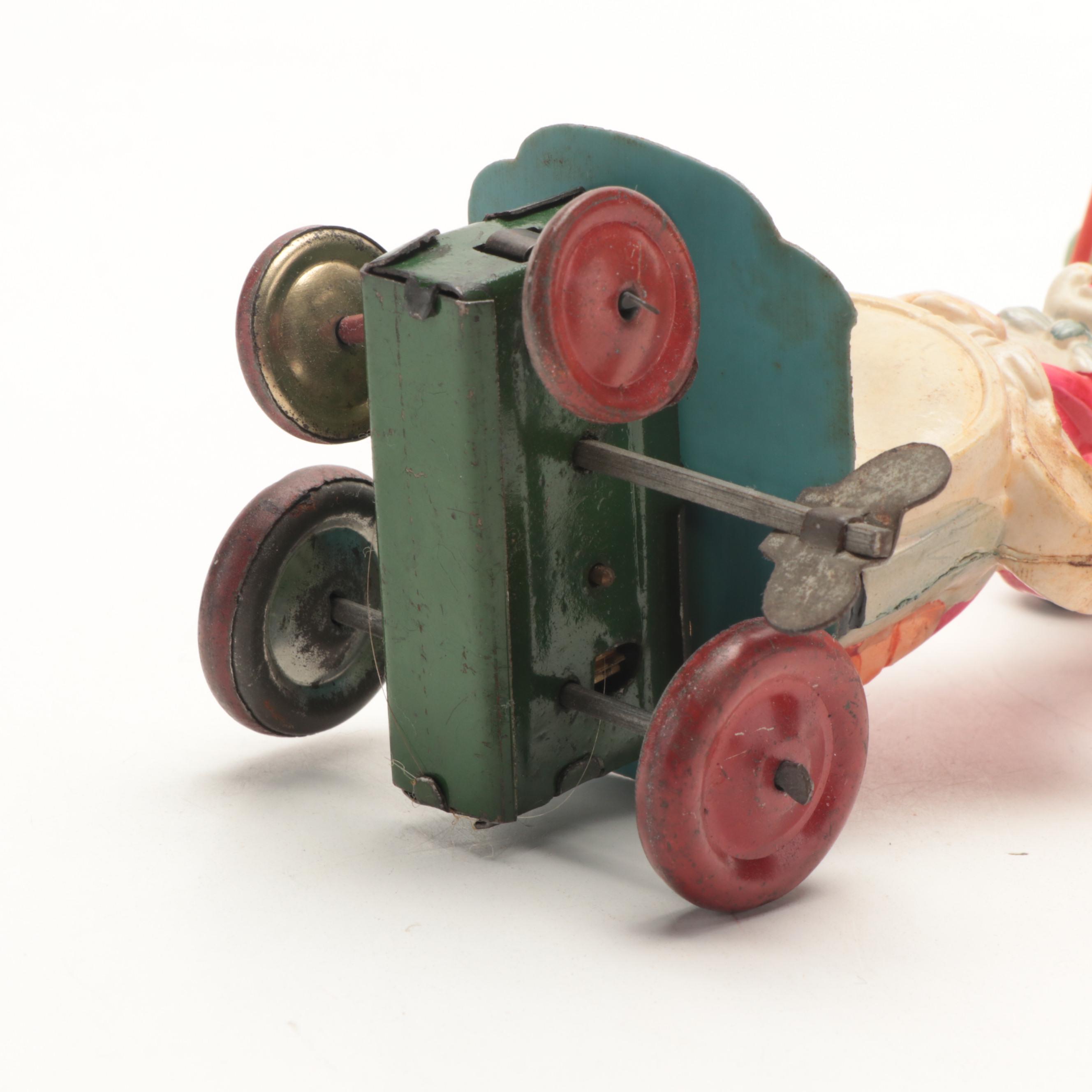 World Wide Game Puzzle Board With Tin Litho Wind Up Toy