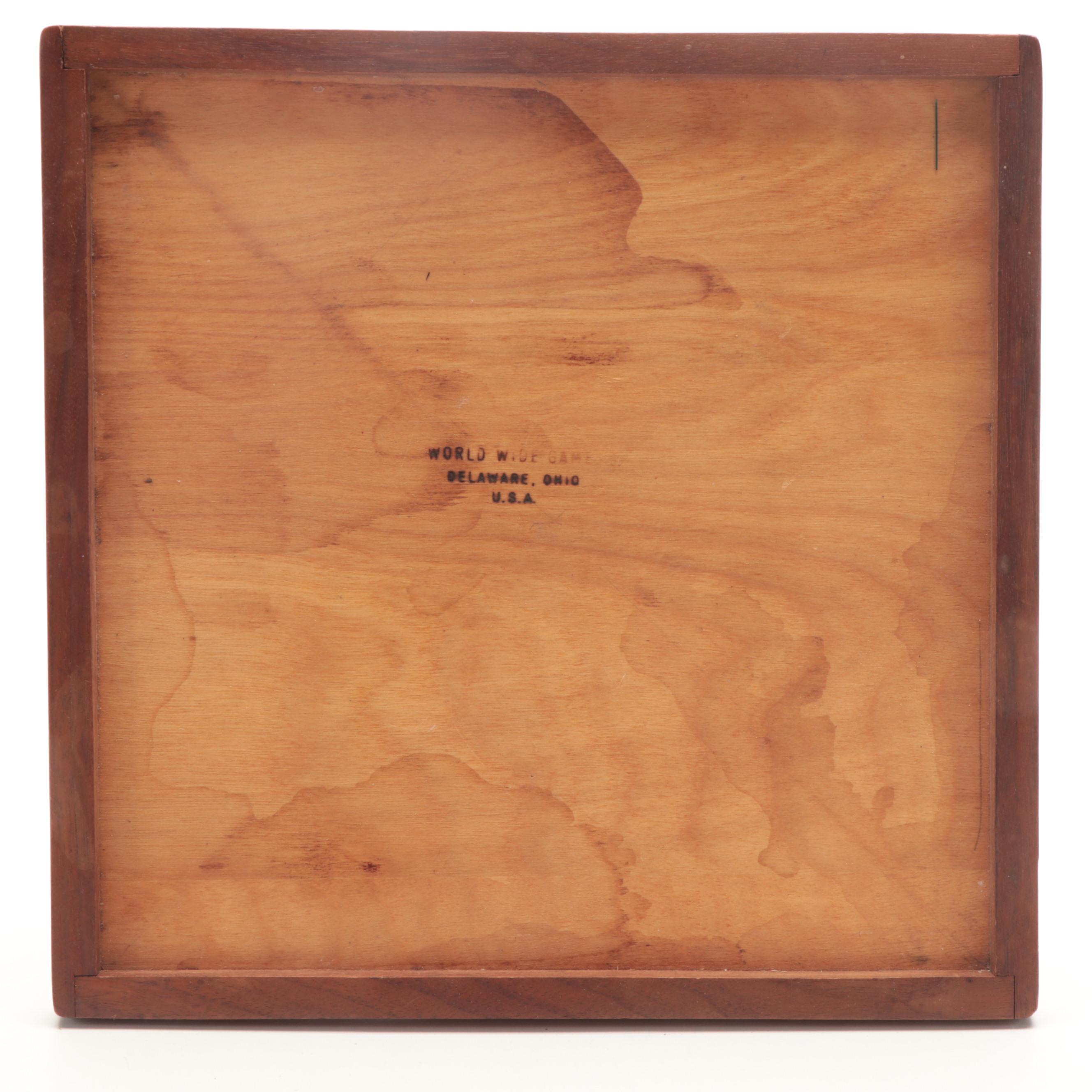 World Wide Game Puzzle Board With Tin Litho Wind Up Toy