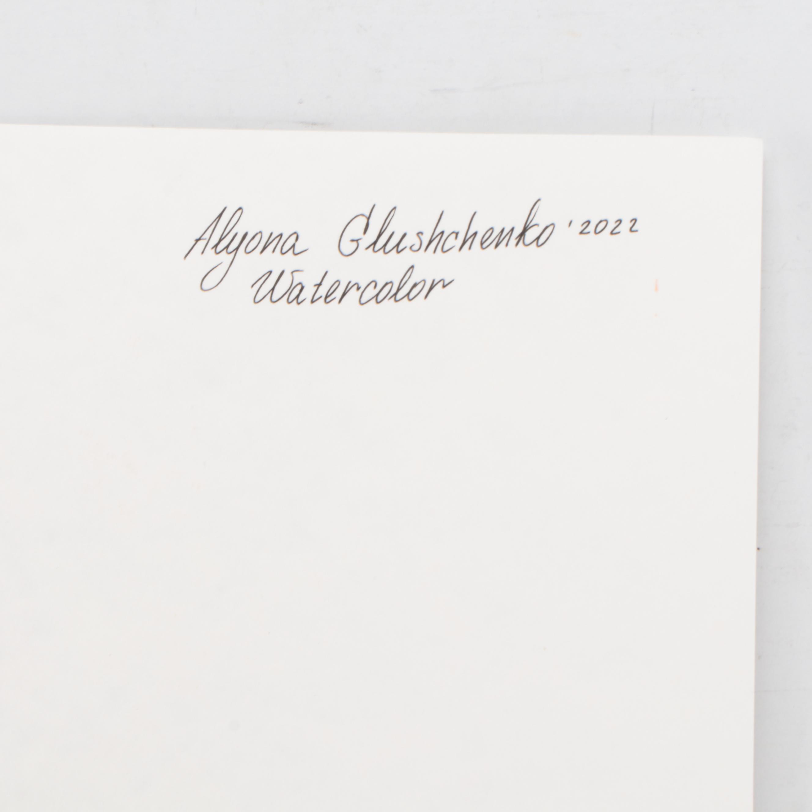 Alyona Glushchenko Watercolor Painting of Nude, 2022