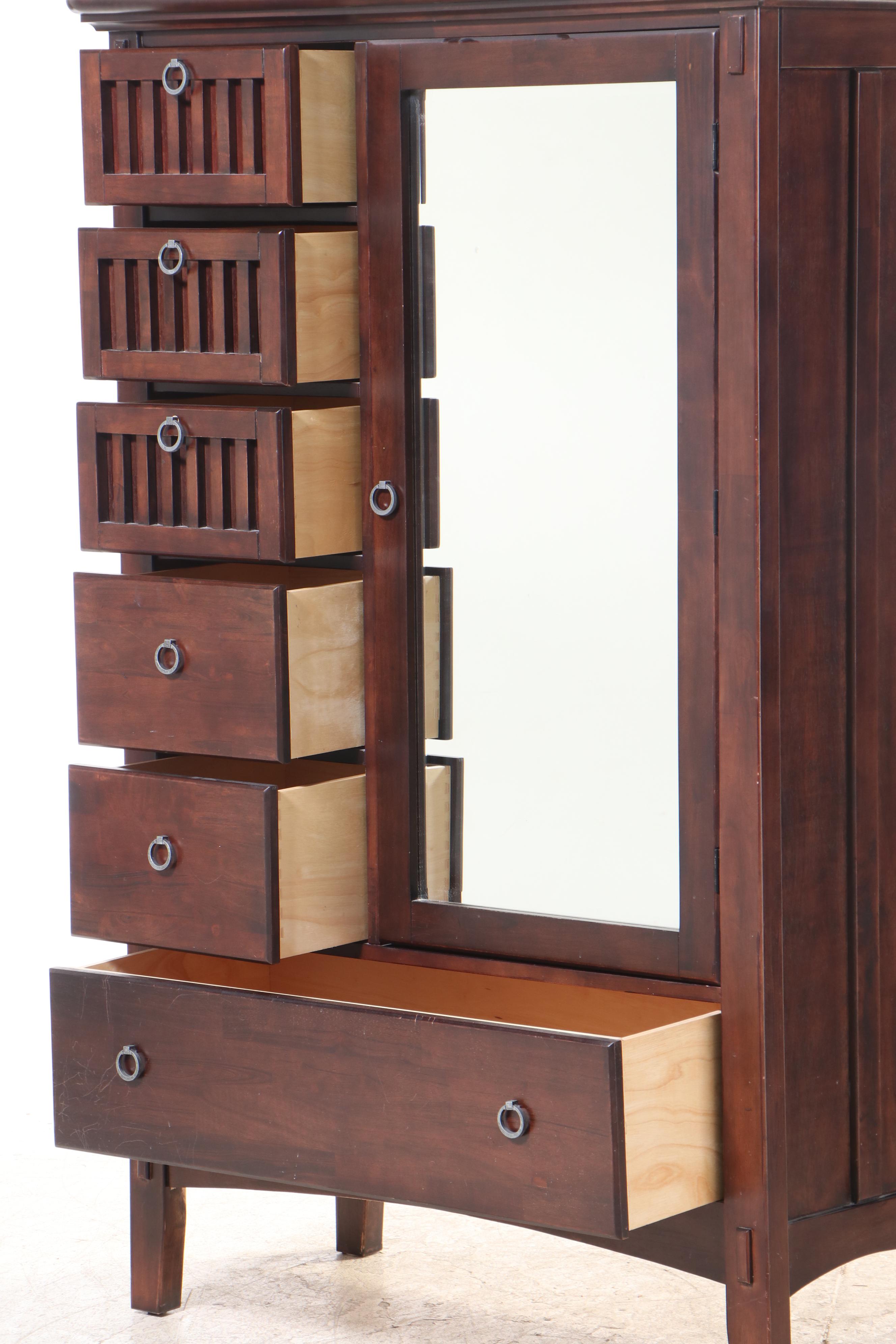 American Signature Hardwood Chifferobe with Mirror