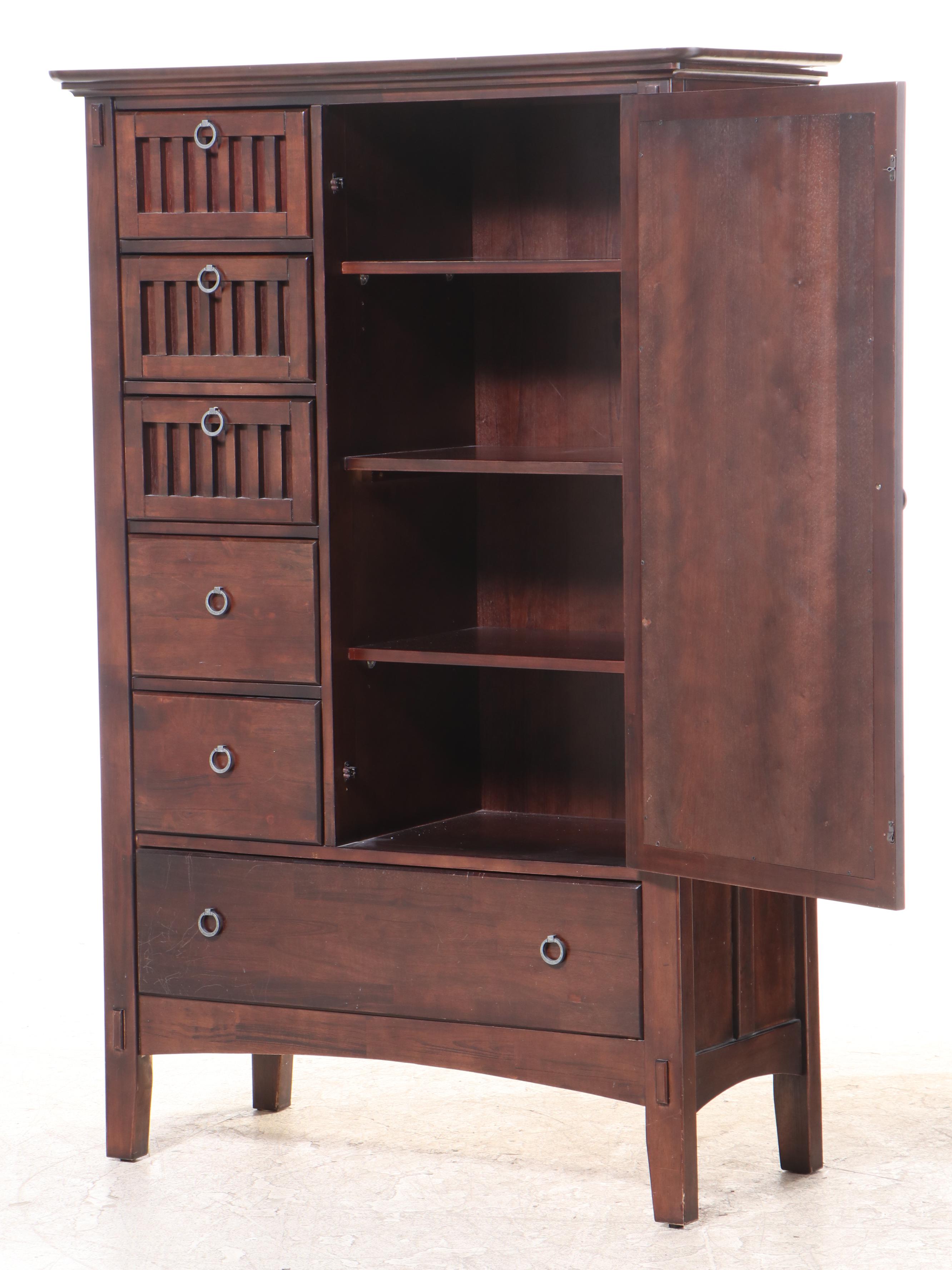 American Signature Hardwood Chifferobe with Mirror