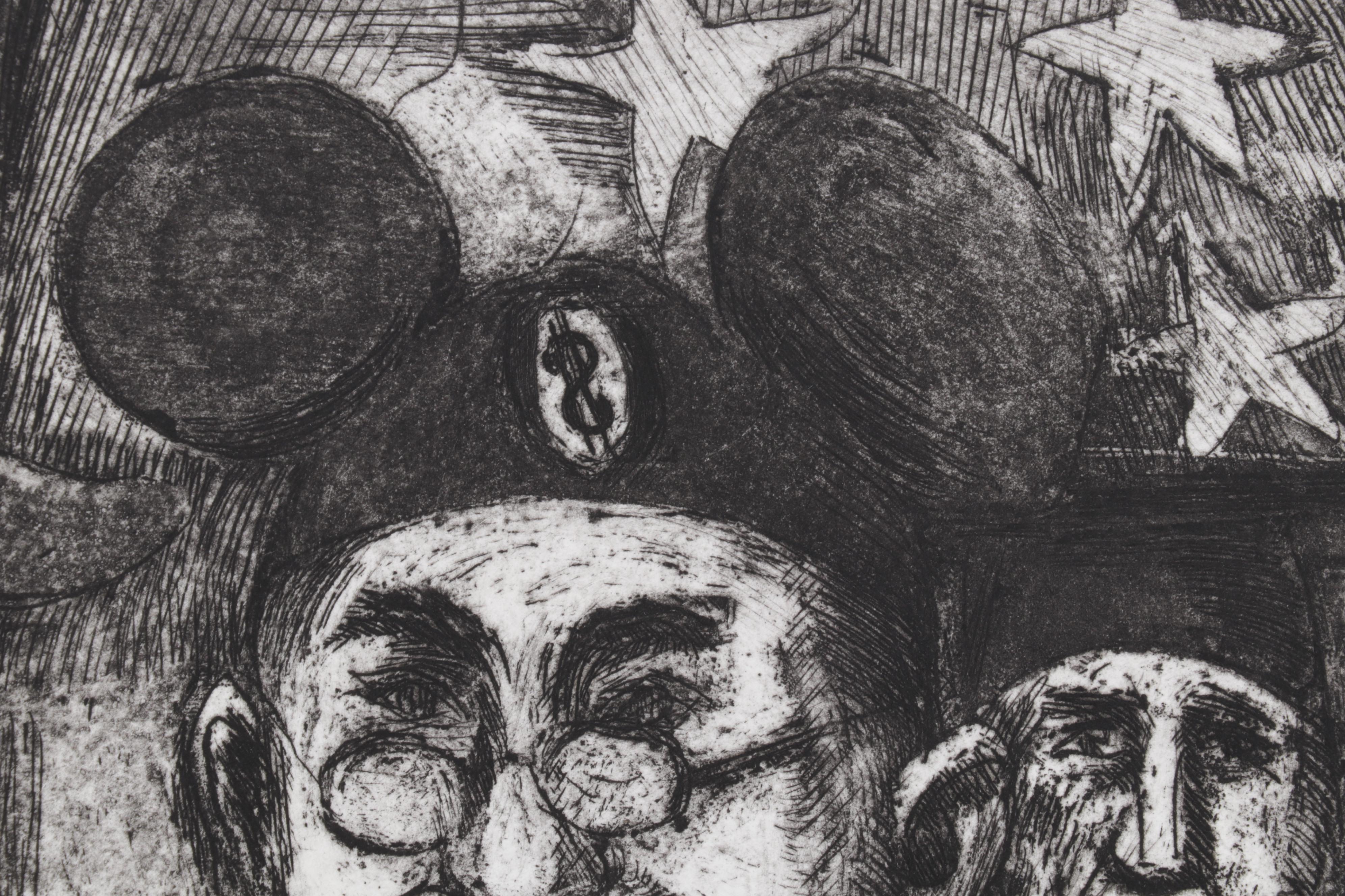 Sidney Chafetz Satirical Etching With Aquatint "Pols," 1969