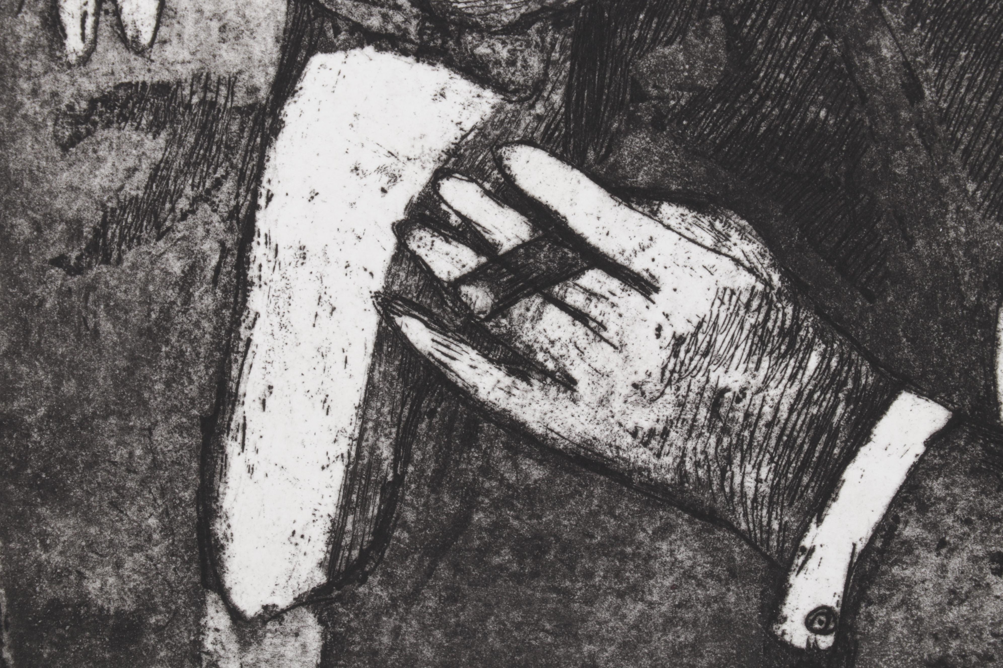 Sidney Chafetz Satirical Etching With Aquatint "Pols," 1969