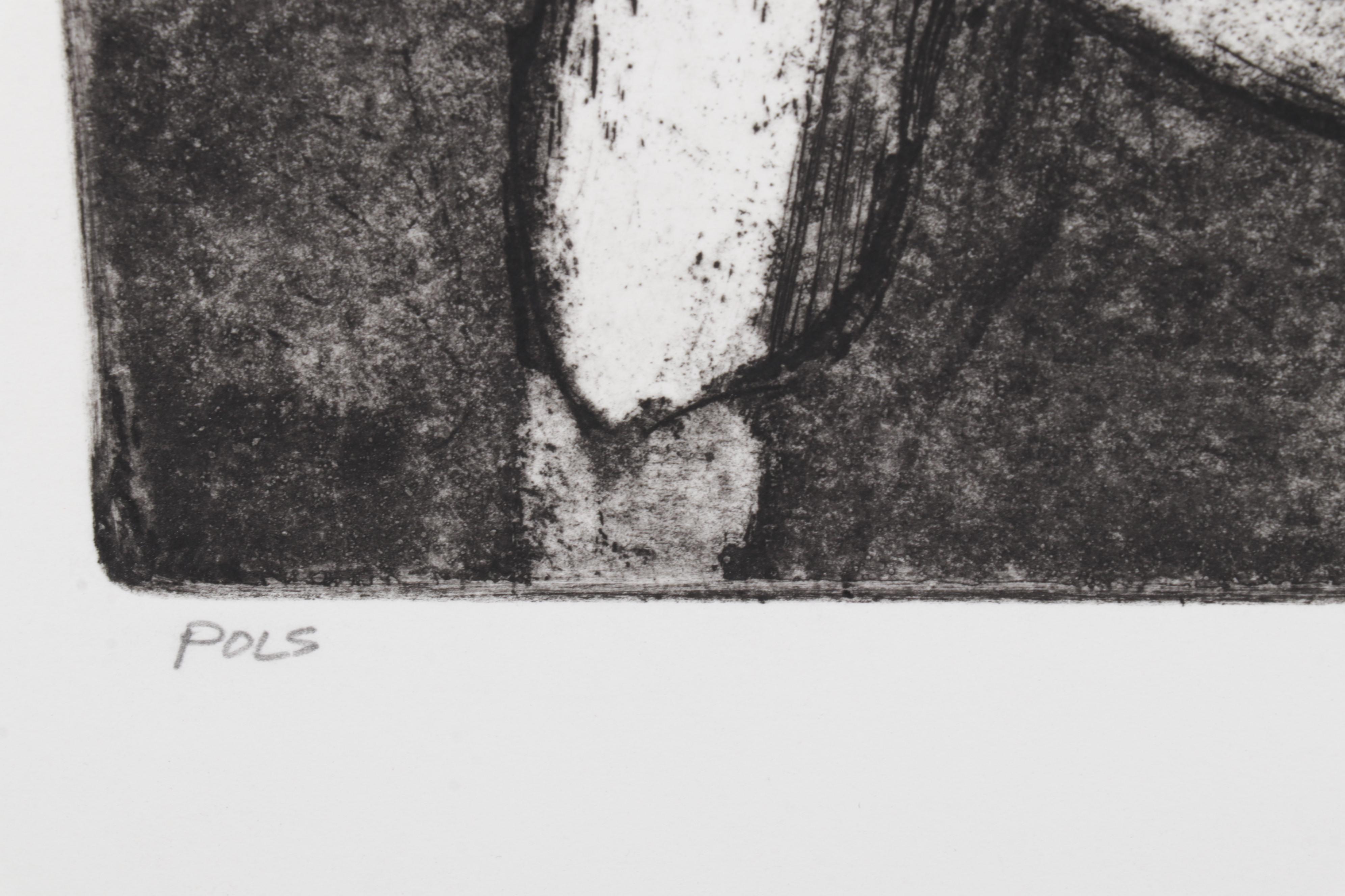 Sidney Chafetz Satirical Etching With Aquatint "Pols," 1969