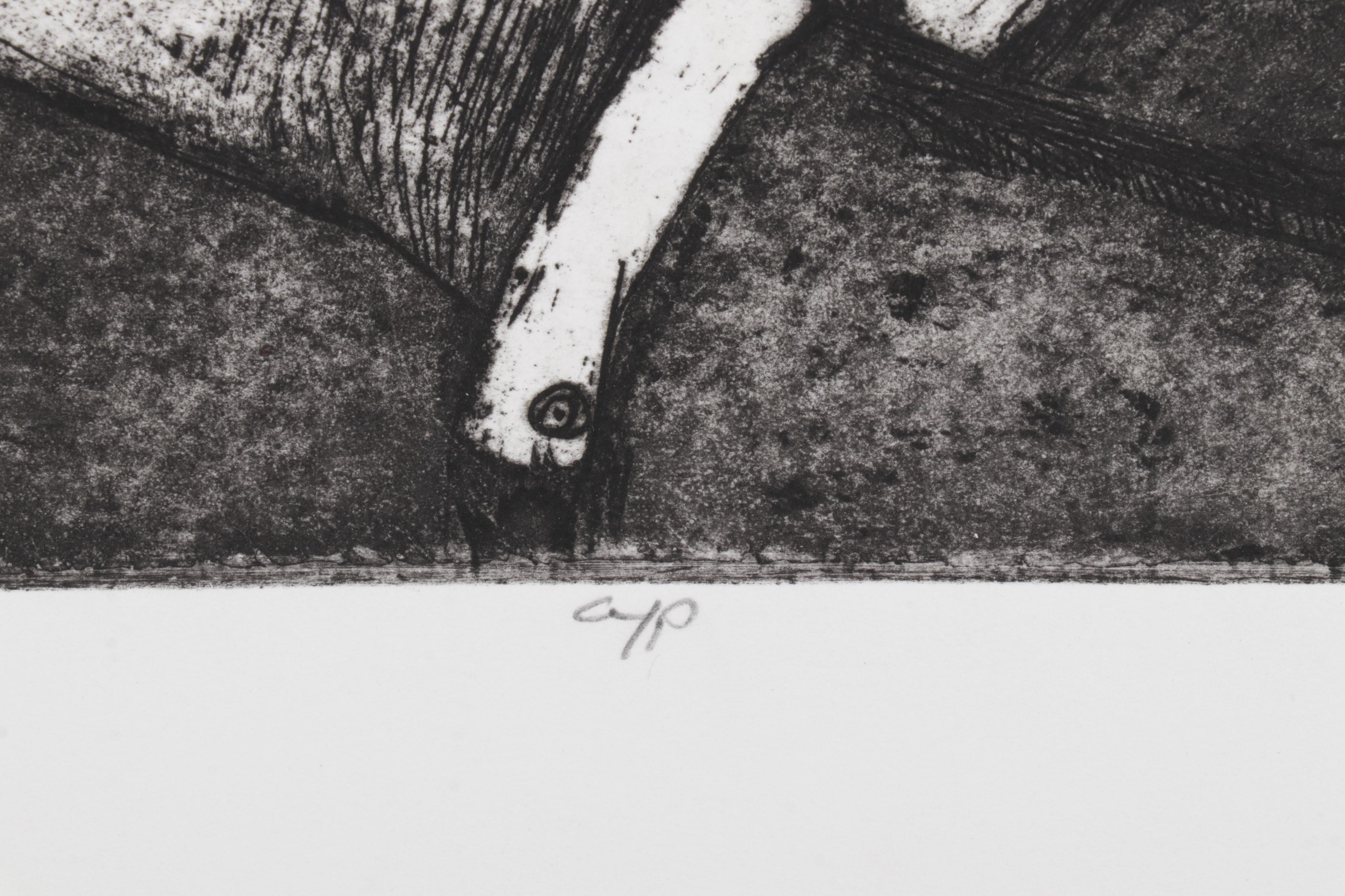 Sidney Chafetz Satirical Etching With Aquatint "Pols," 1969