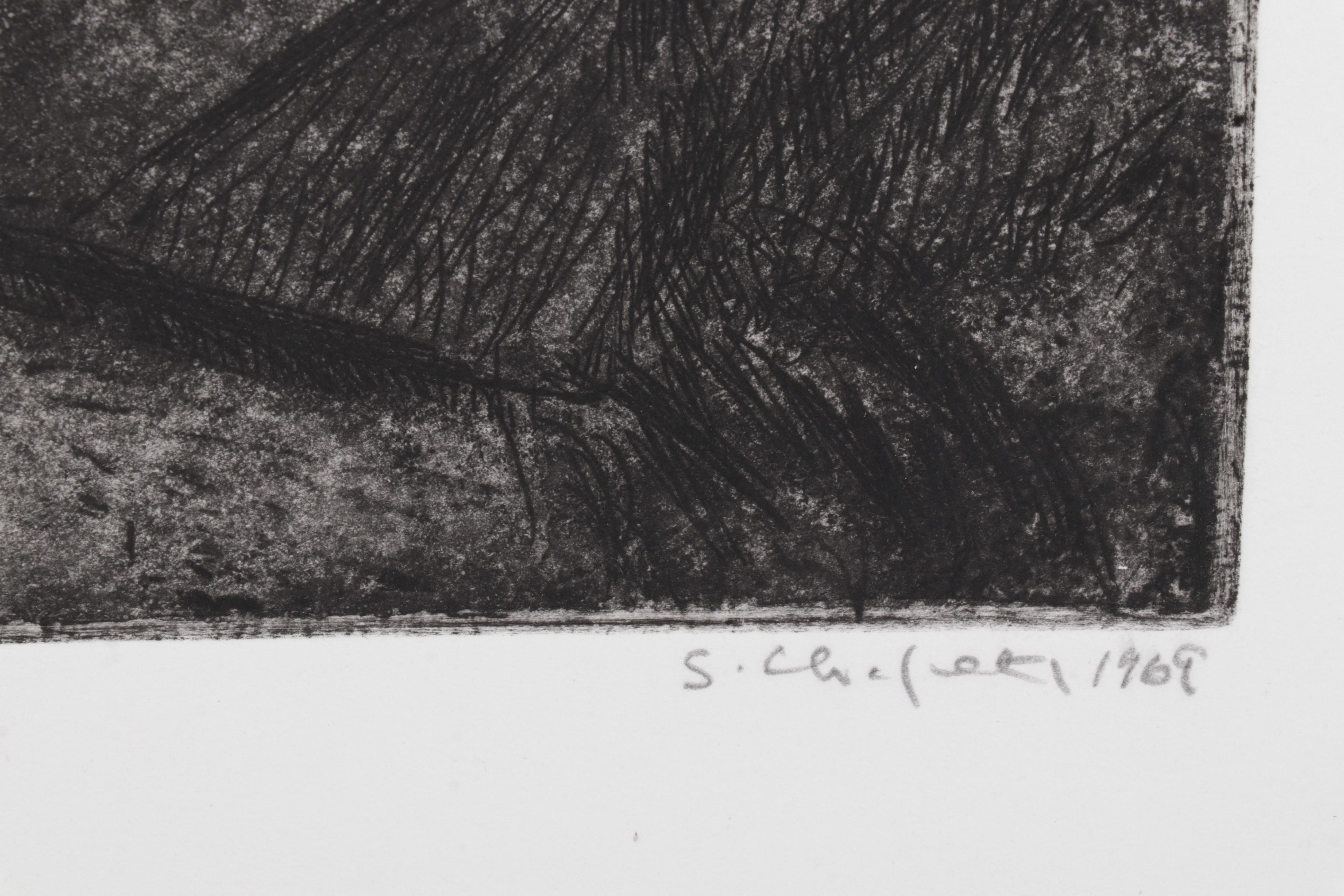 Sidney Chafetz Satirical Etching With Aquatint "Pols," 1969