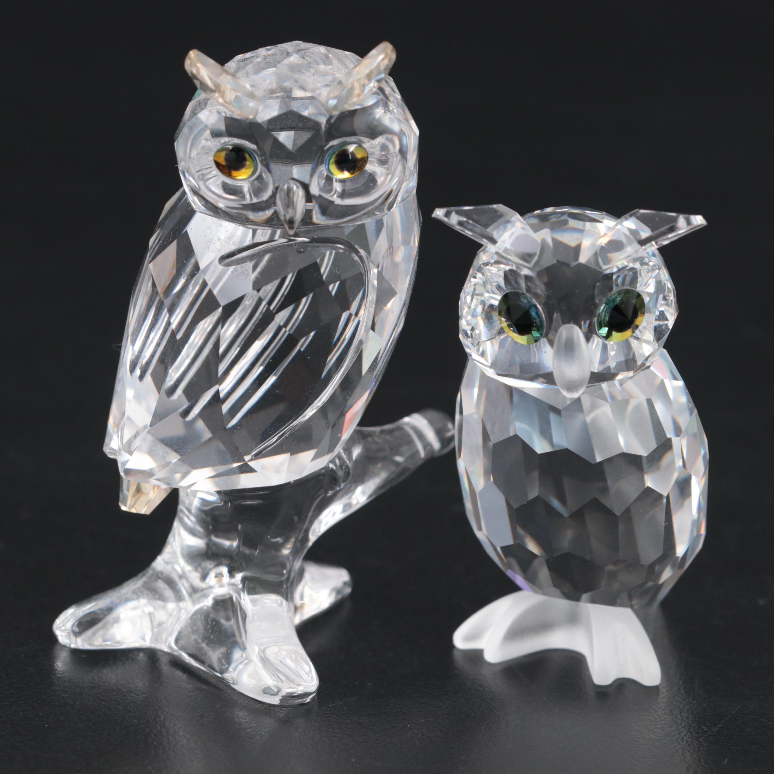 Swarovski Crystal Owl Figurines
