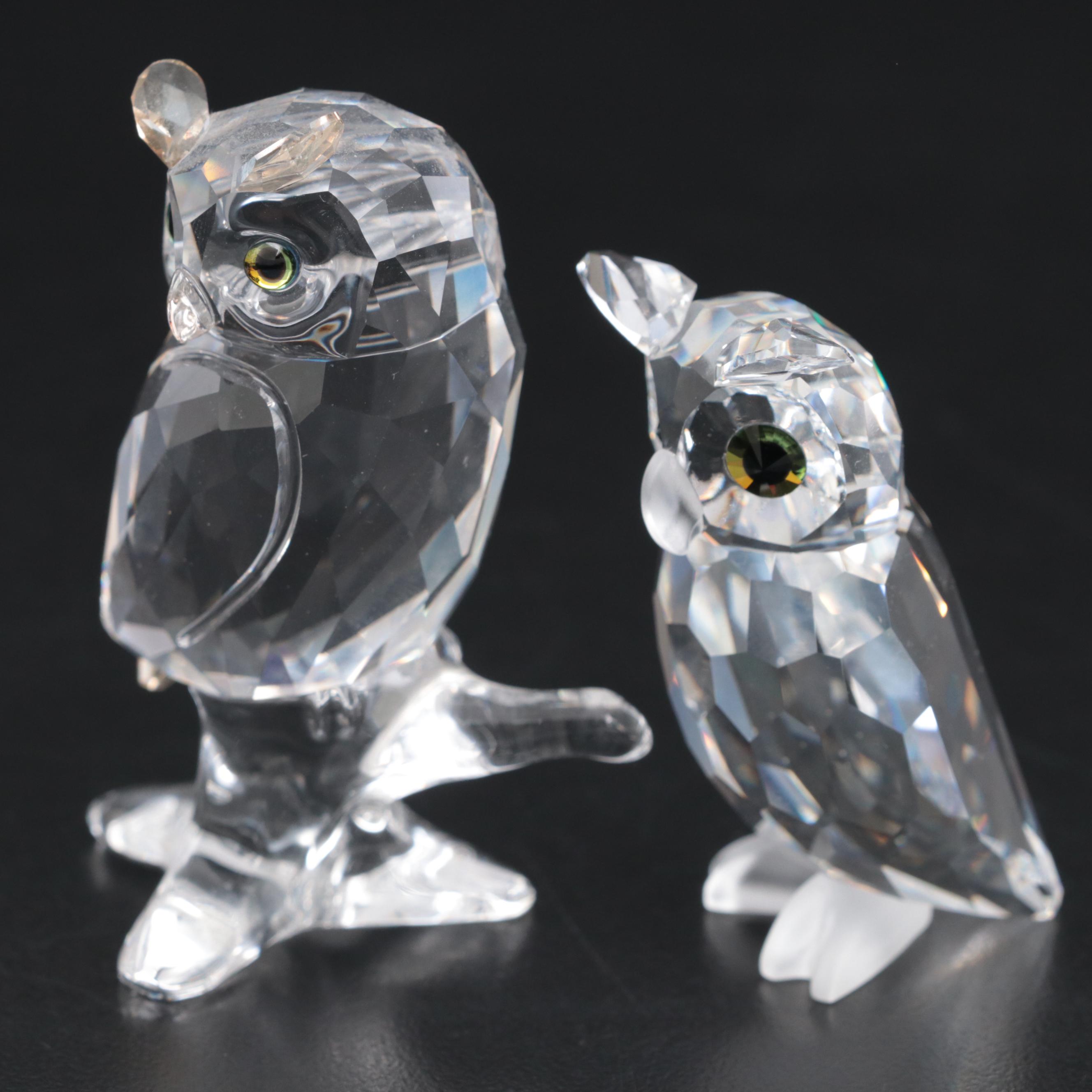 Swarovski Crystal Owl Figurines