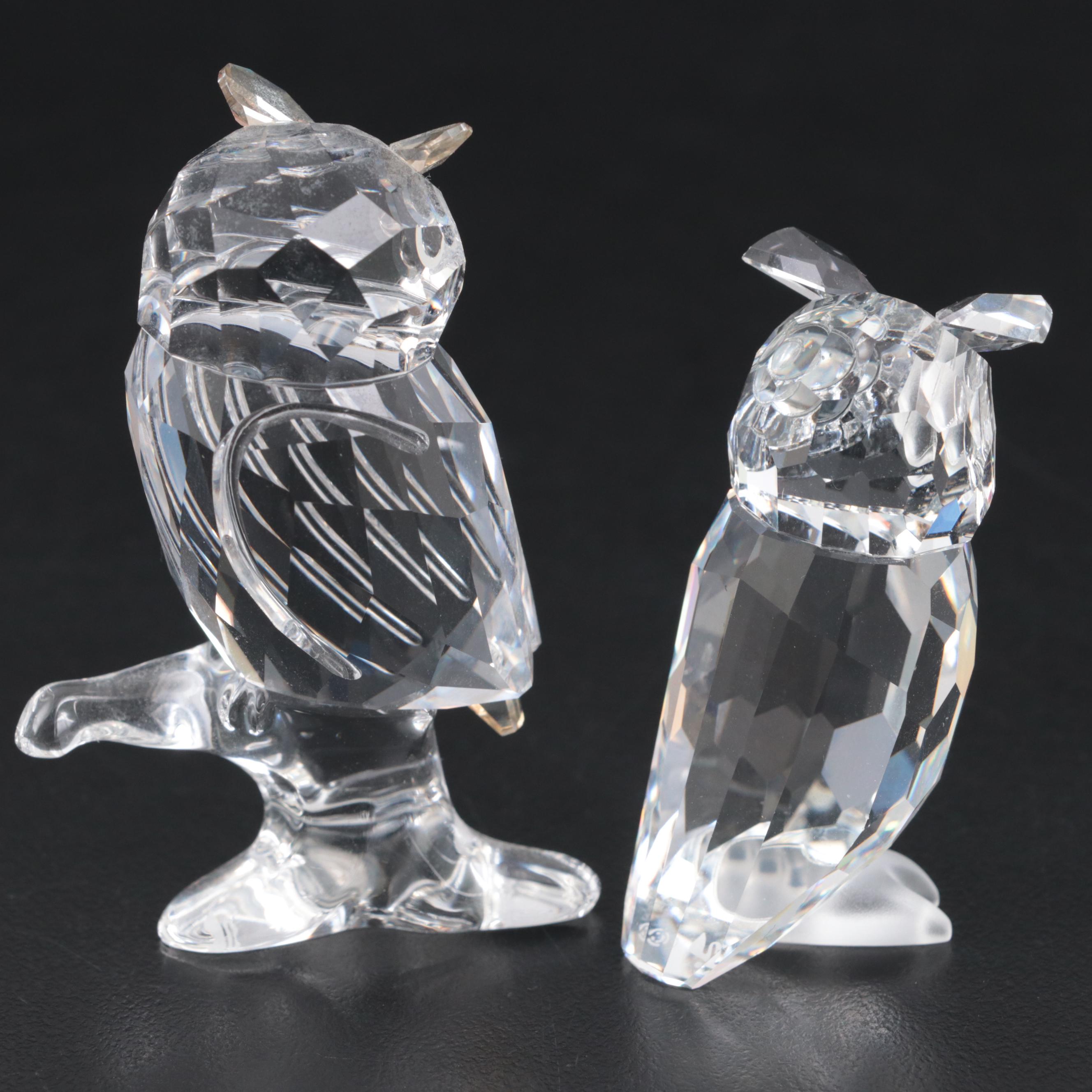 Swarovski Crystal Owl Figurines