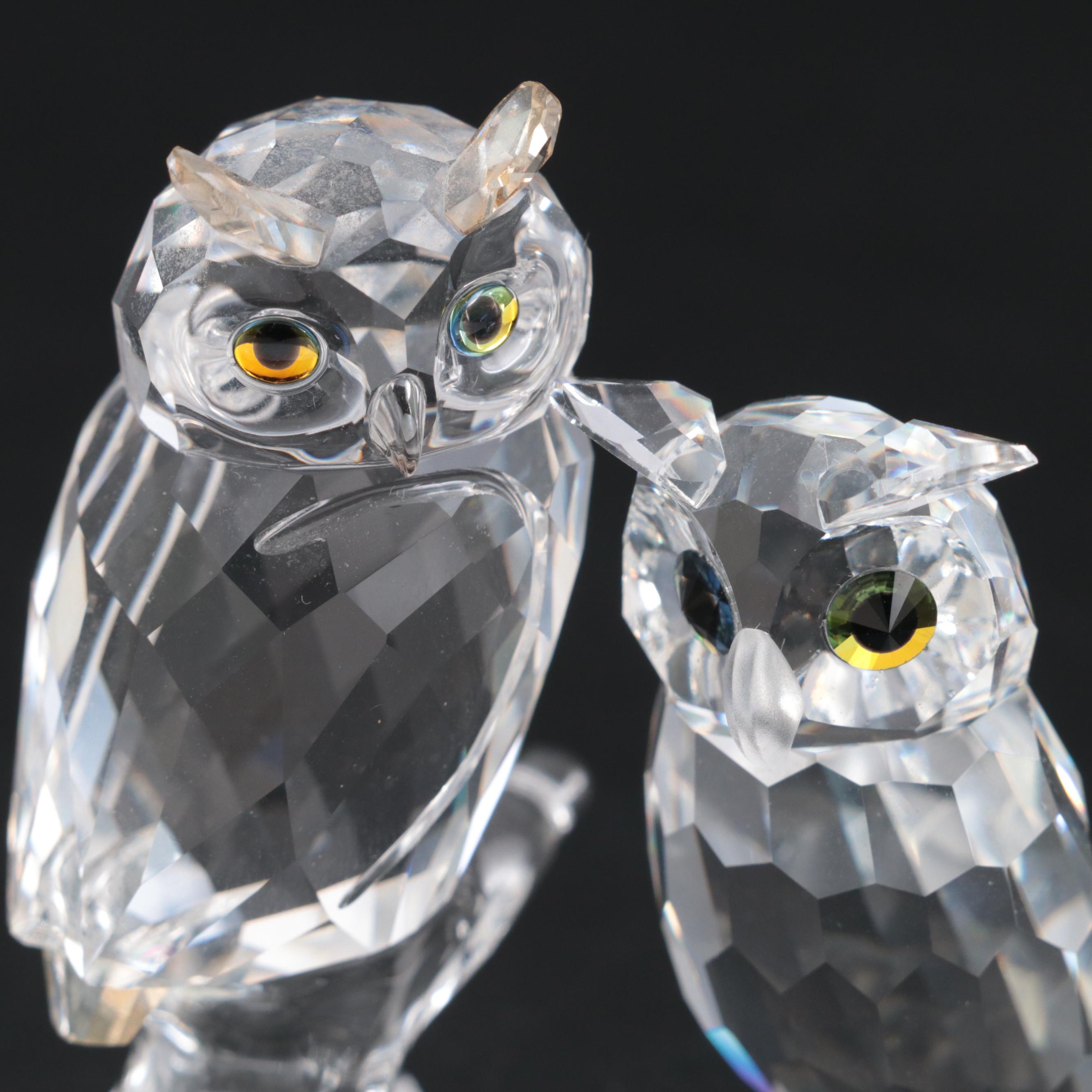 Swarovski Crystal Owl Figurines