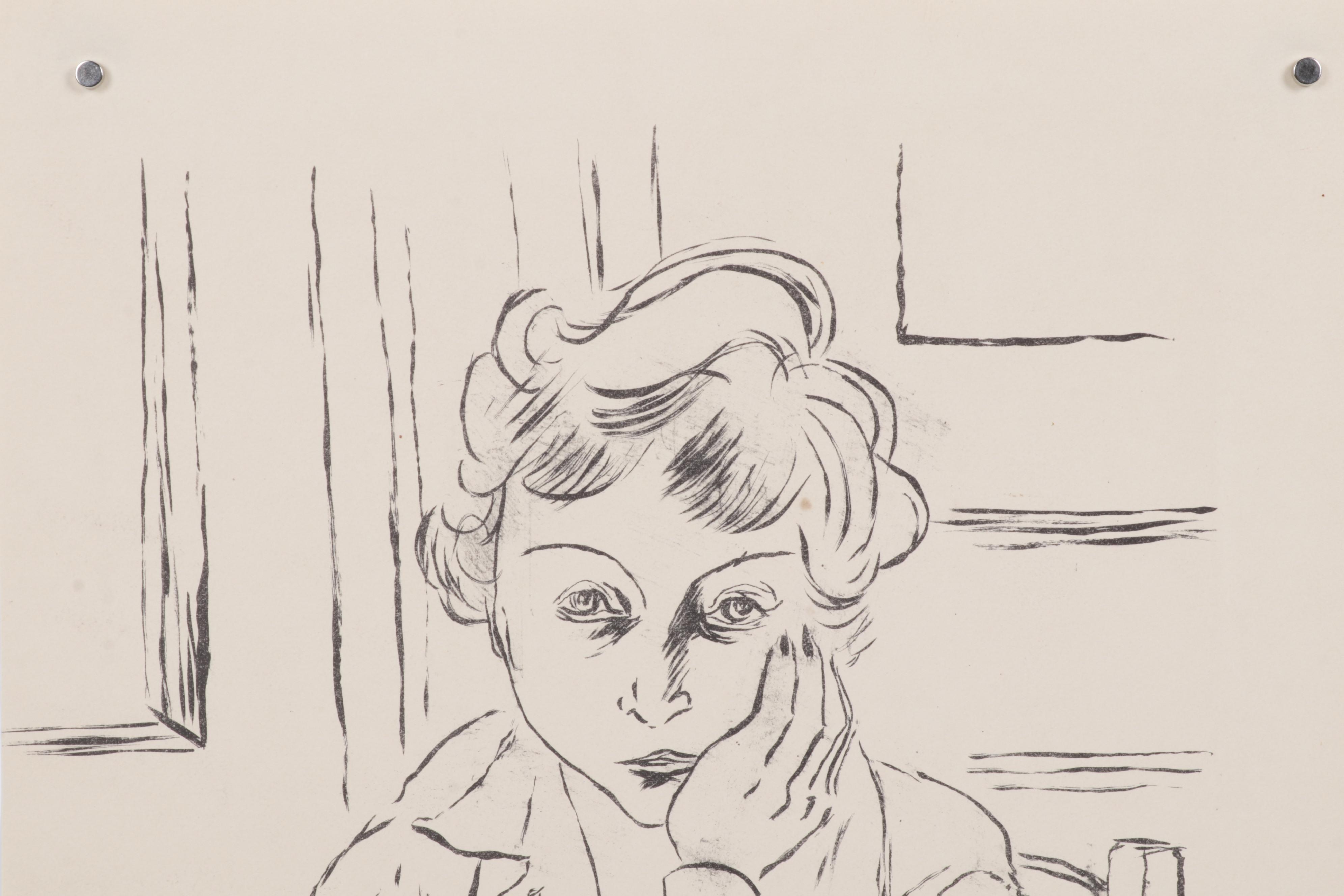 Sidney Chafetz Portrait Lithograph "Adele," 1947