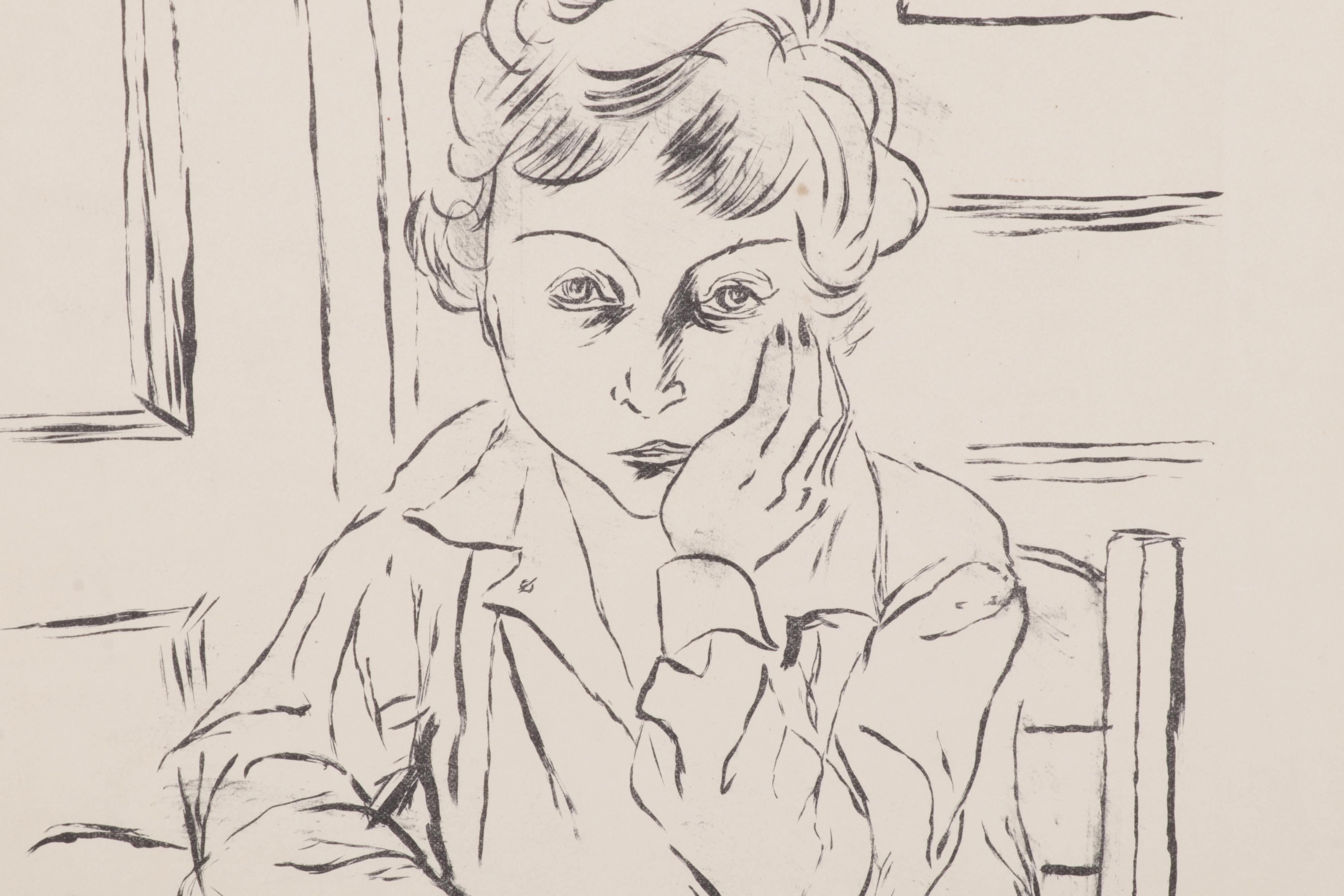 Sidney Chafetz Portrait Lithograph "Adele," 1947