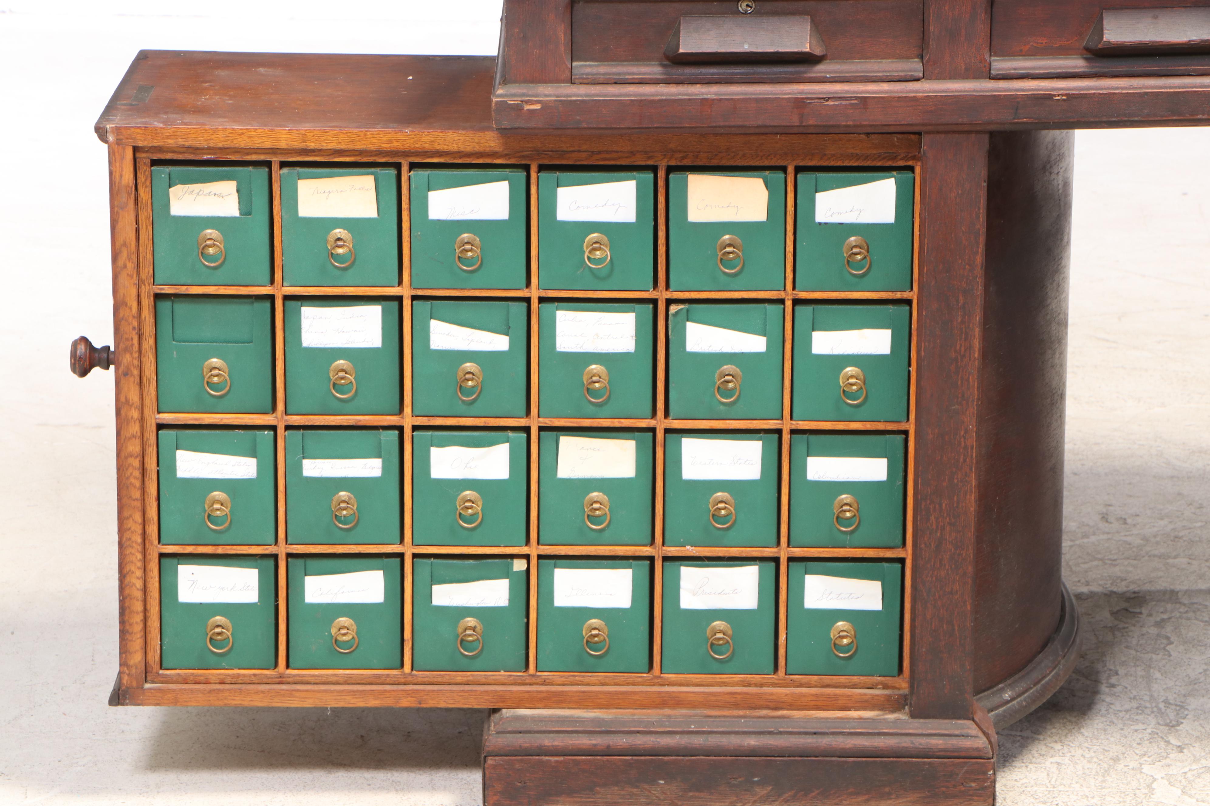 Wooten Desk Company "Rotary" Oak Double-Pedestal Desk, Late 19th Century