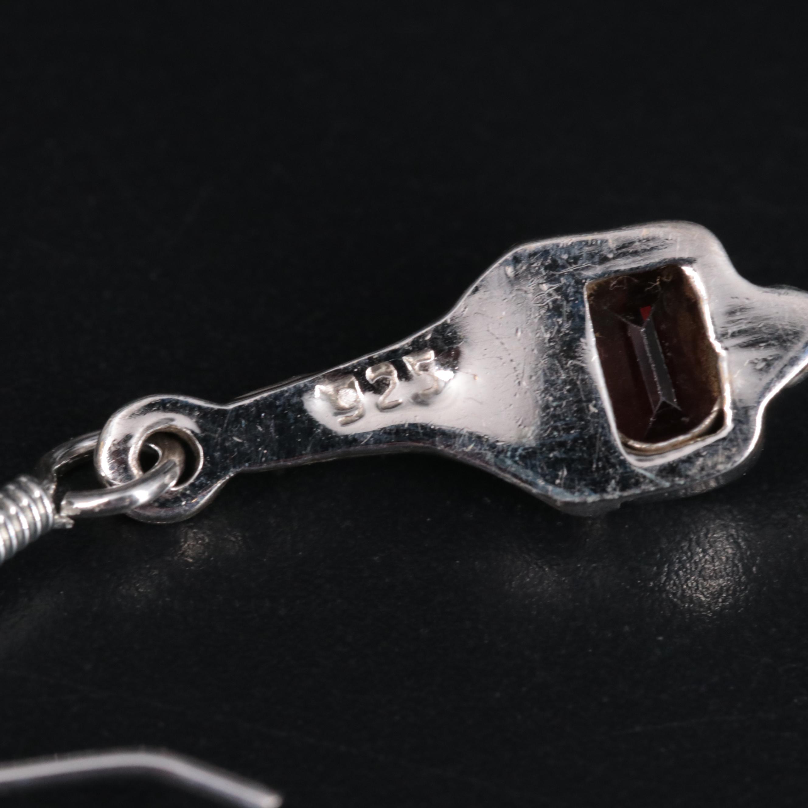 Sterling Silver Gemstone Drop Earrings