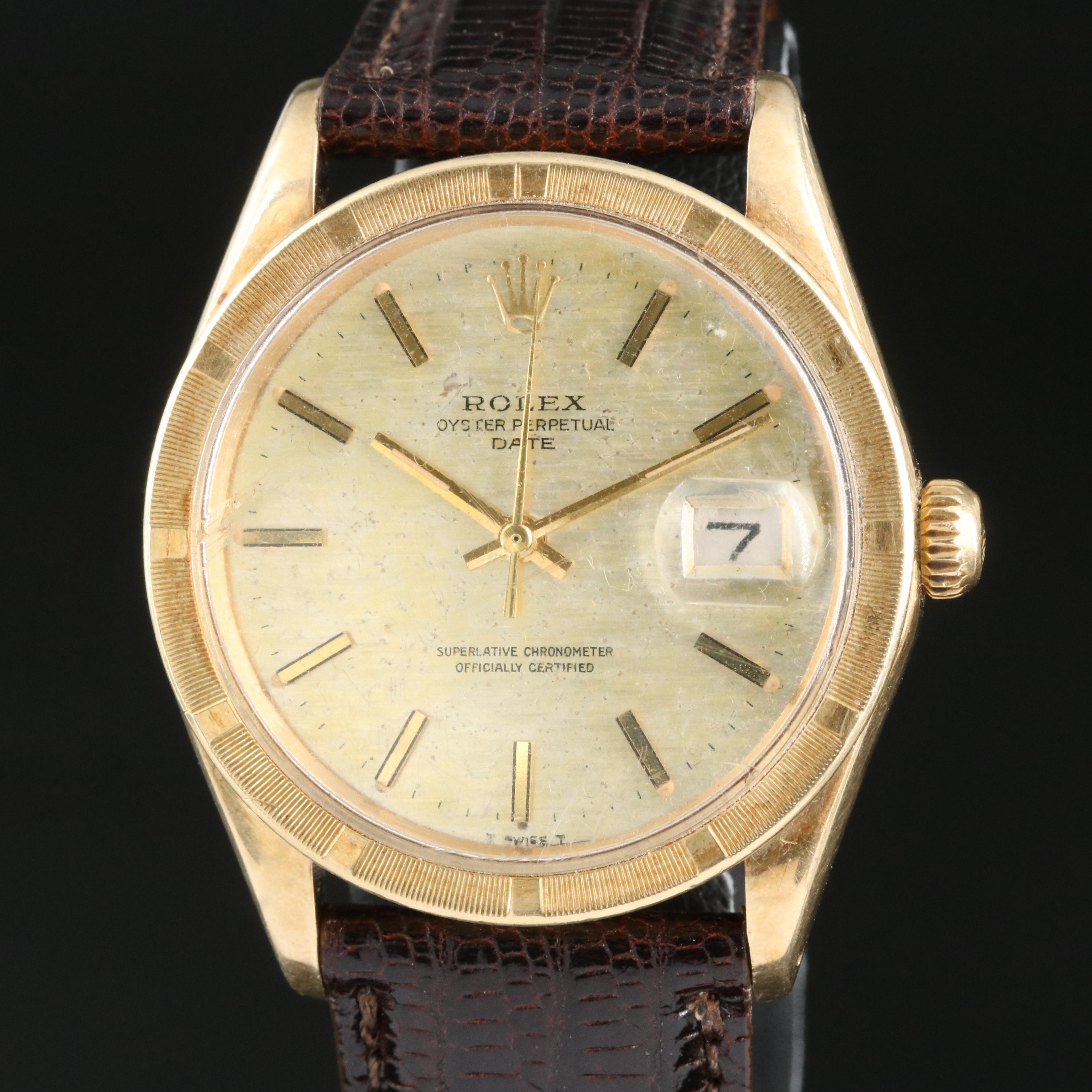 1968 Rolex 14K Oyster Perpetual Date Watch
