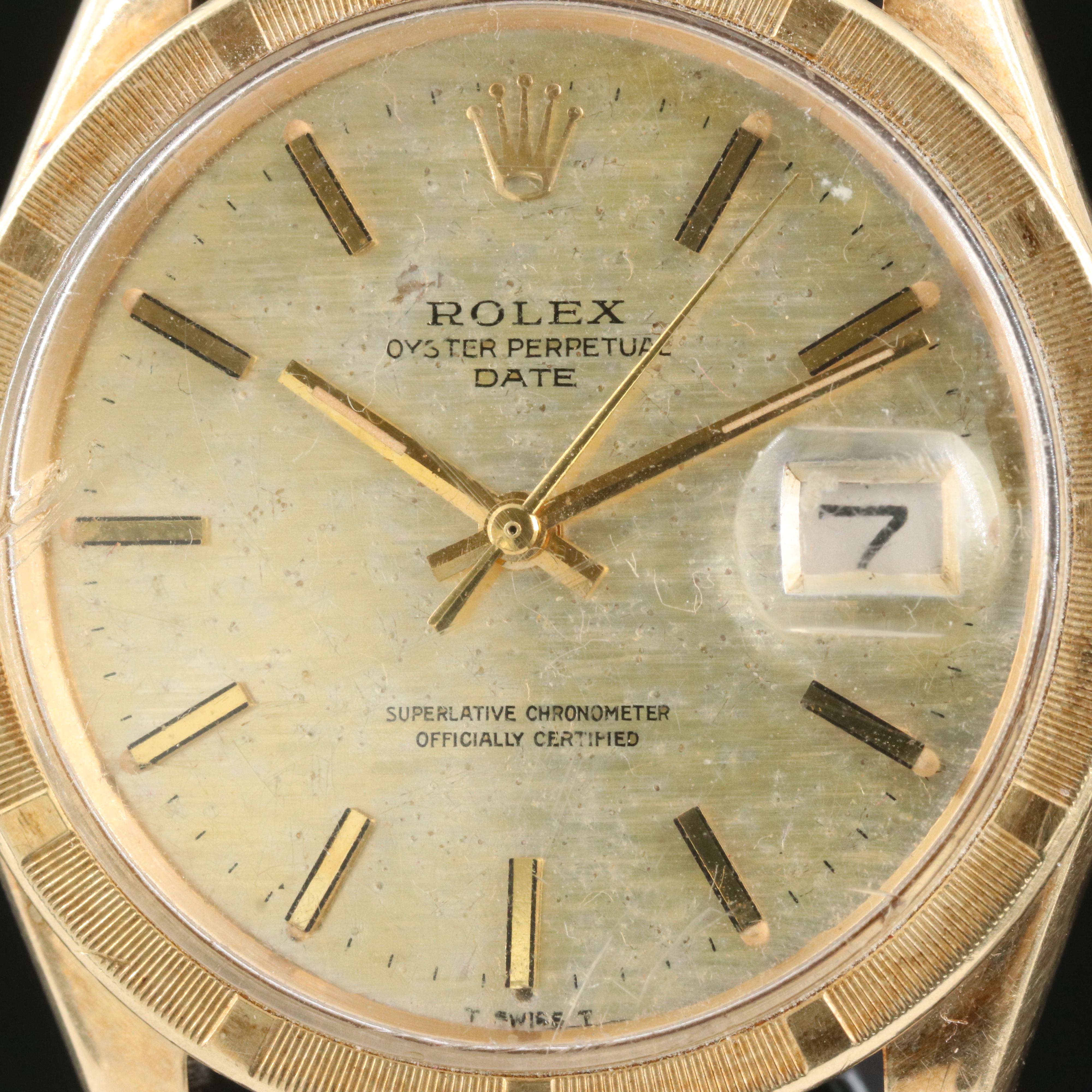 1968 Rolex 14K Oyster Perpetual Date Watch