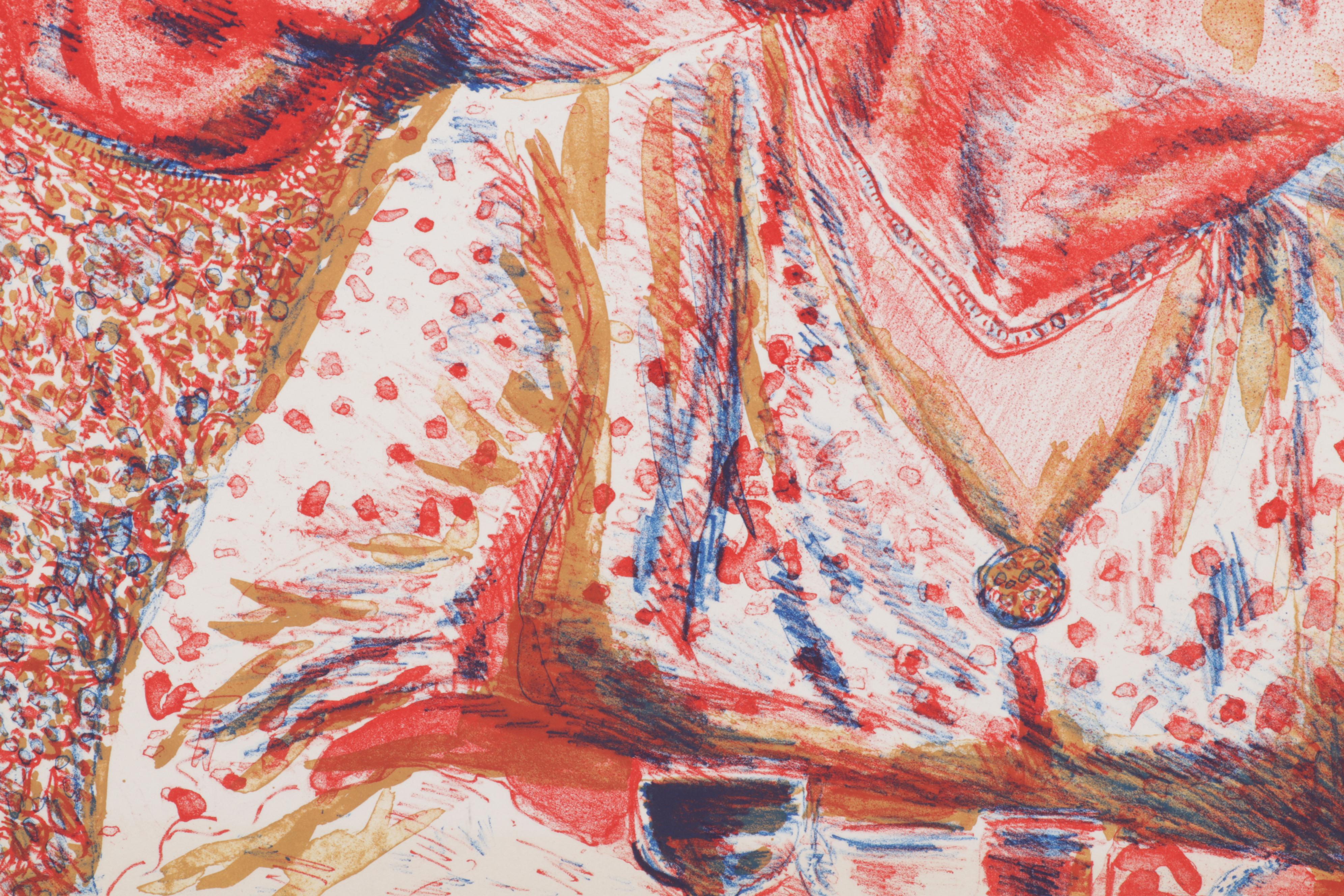 Sidney Chafetz Color Lithograph "Attentive Patriots," 1989