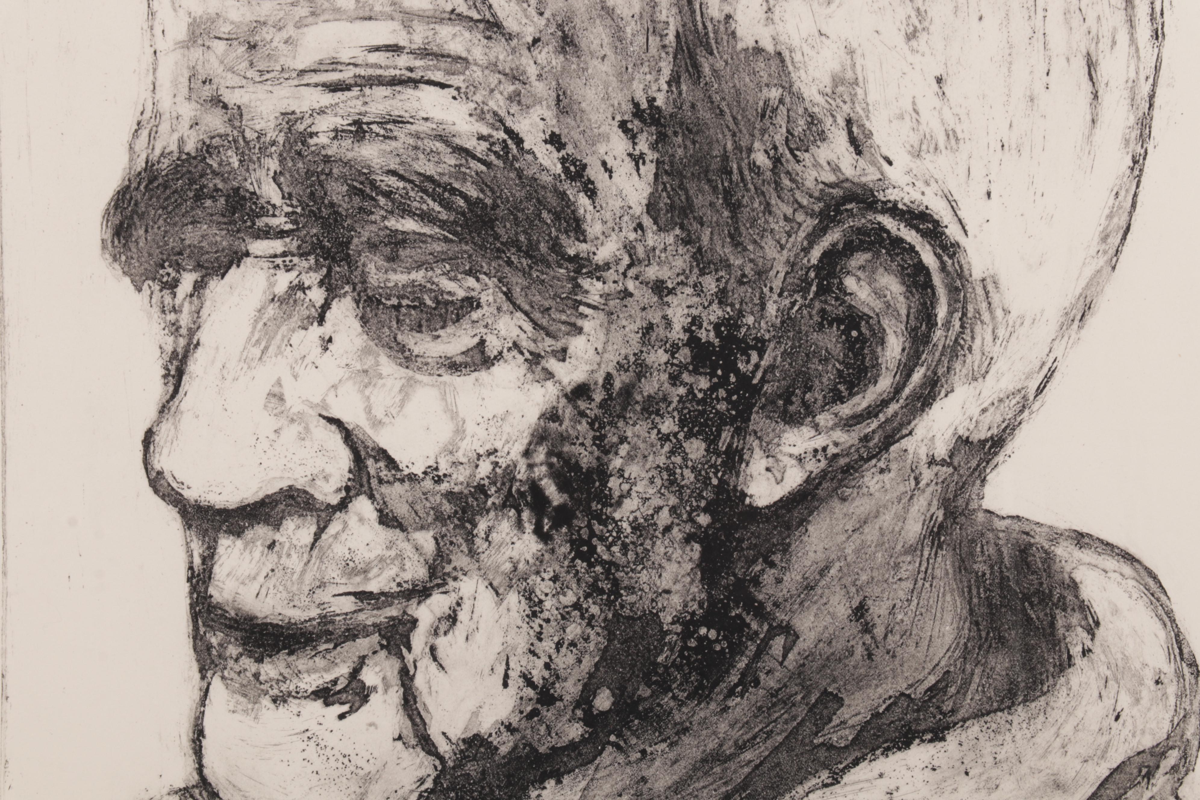 Sid Chafetz Portrait Etching "Robert Frost," 1963