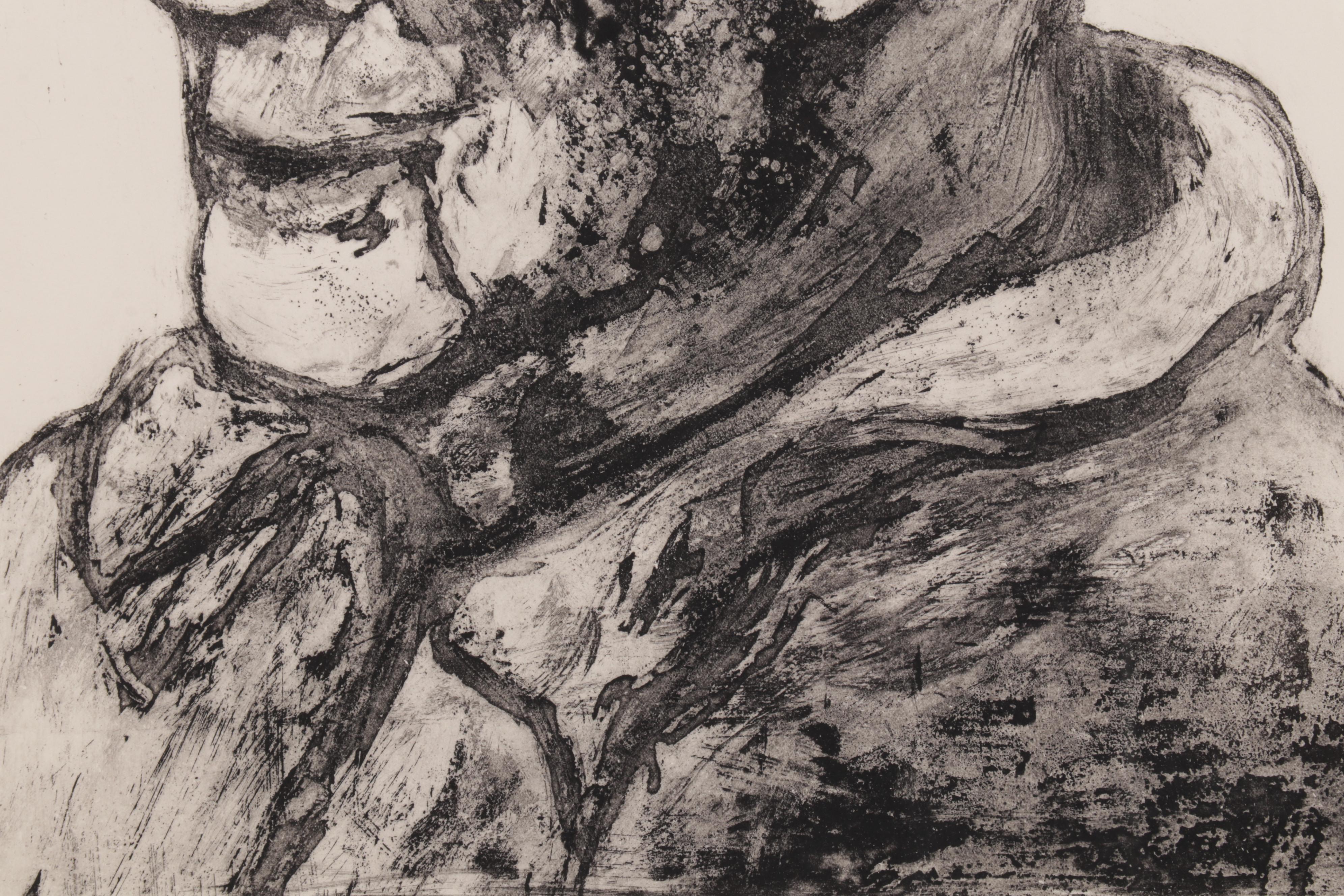 Sid Chafetz Portrait Etching "Robert Frost," 1963