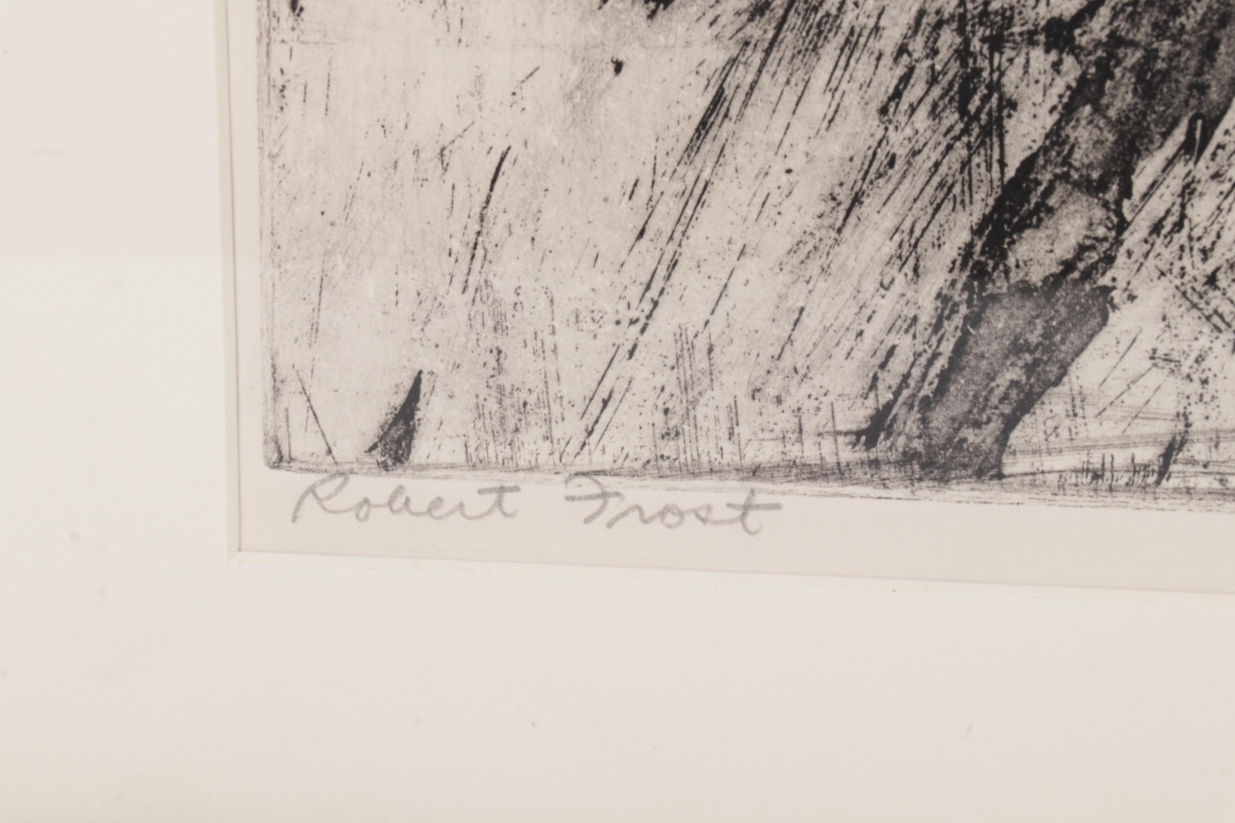 Sid Chafetz Portrait Etching "Robert Frost," 1963