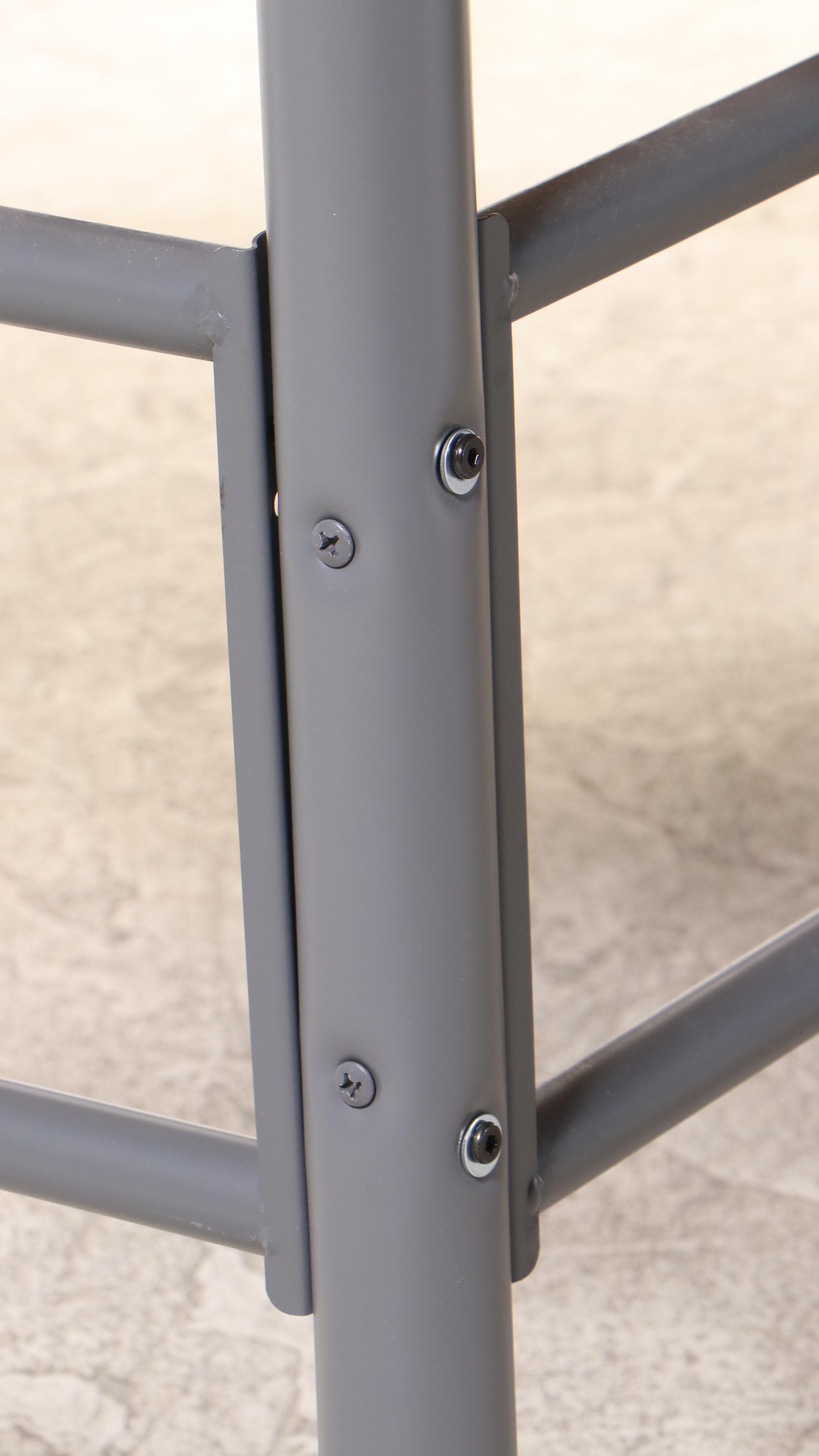 Laminate Corner Work Table on Tubular Metal Base