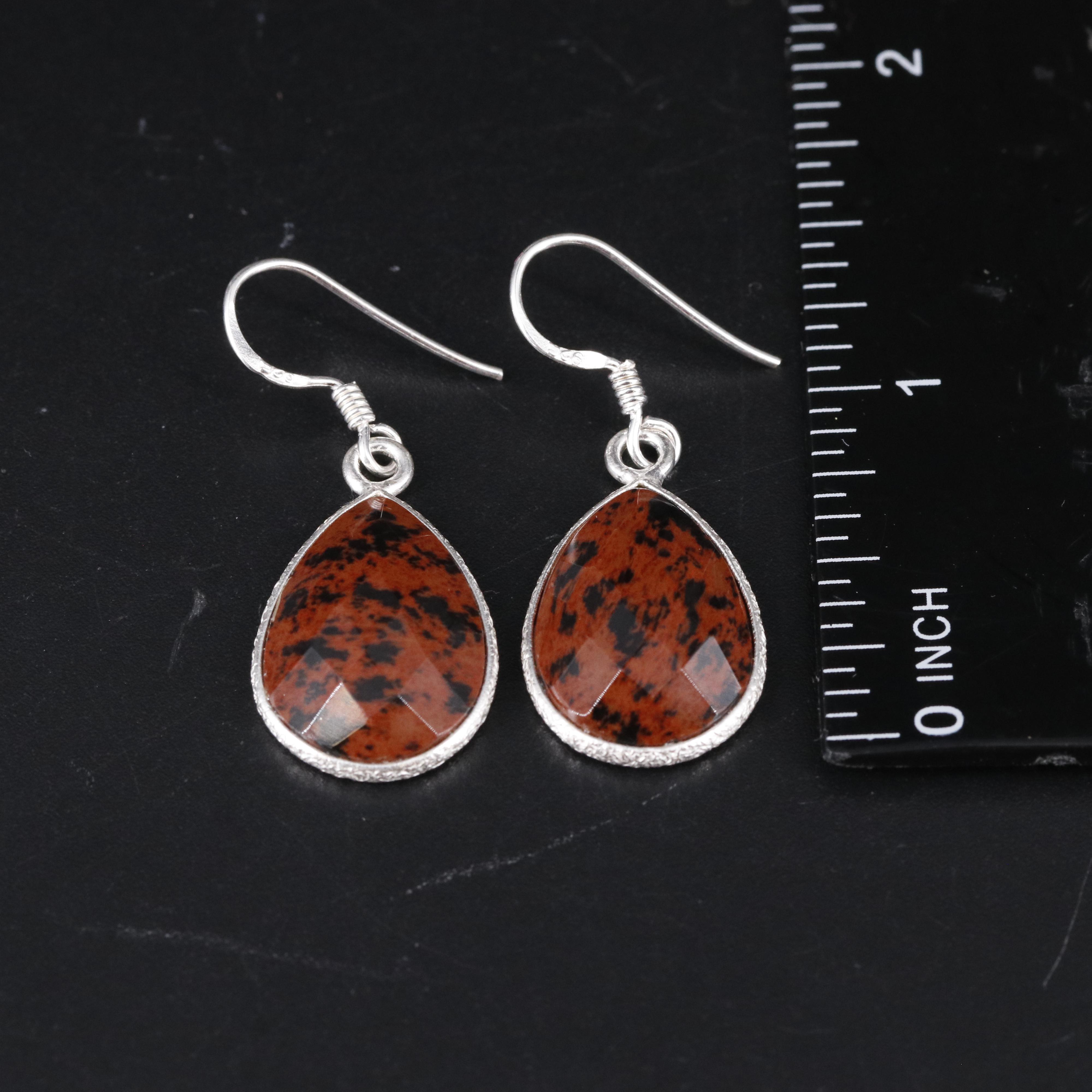Sterling Silver Gemstone Drop Earrings