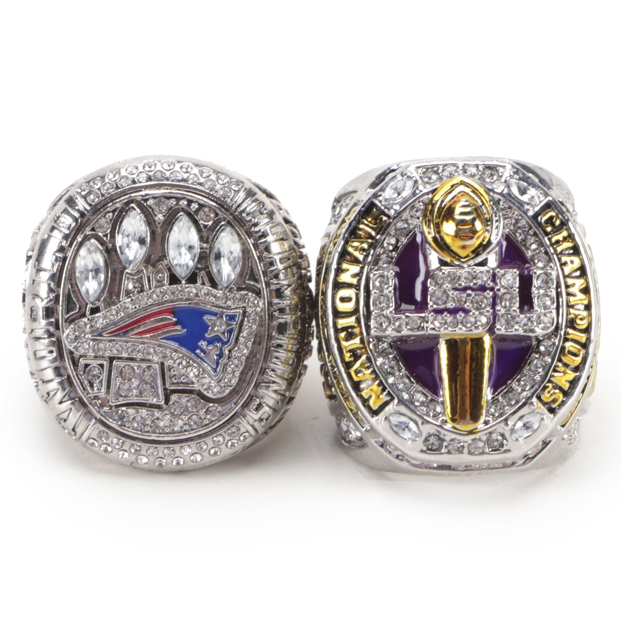 Tom Brady and Joe Burrow Football Championship Replica Rings, 2010s