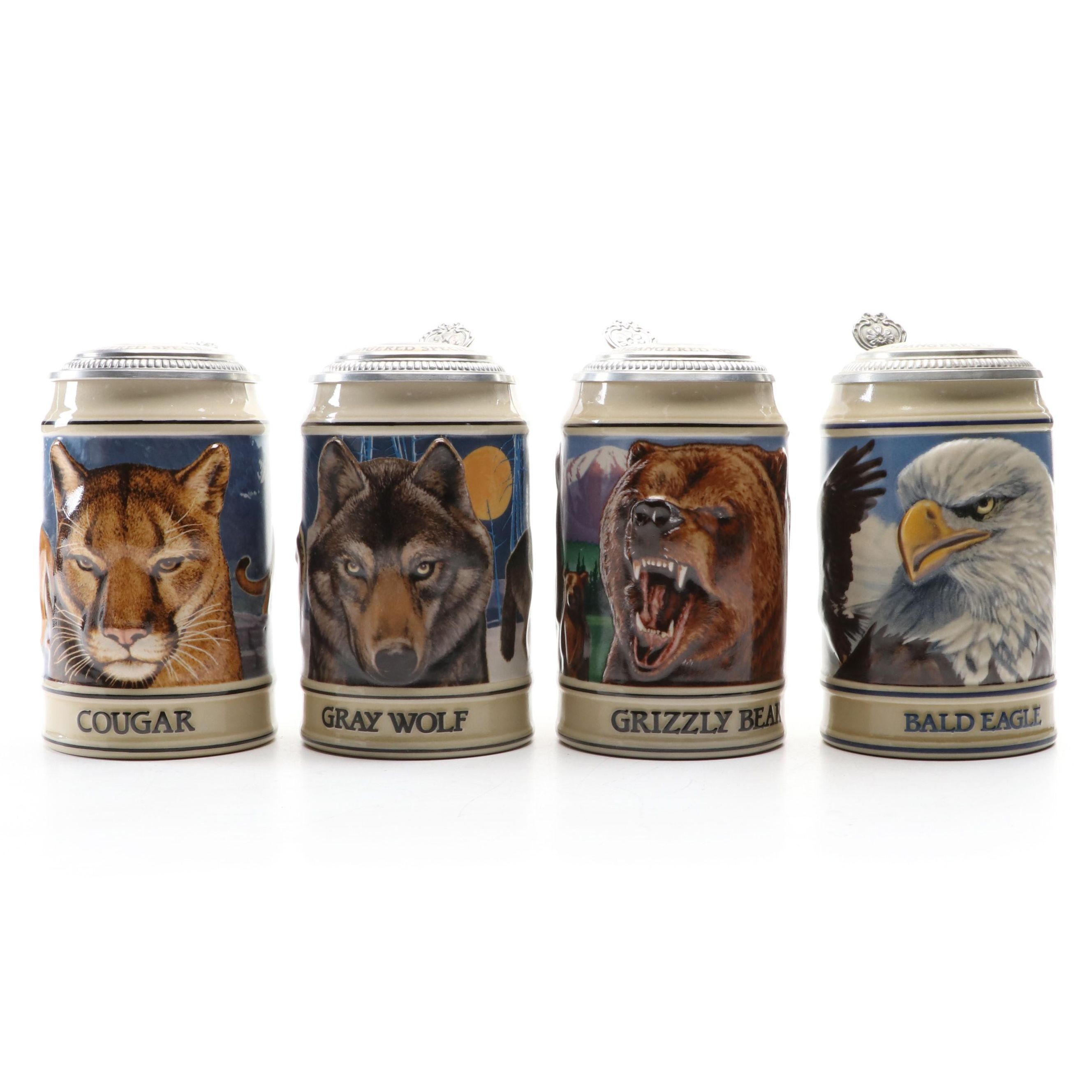 Ceramarte for Anheuser-Busch Ceramic Endangered Species Beer Steins
