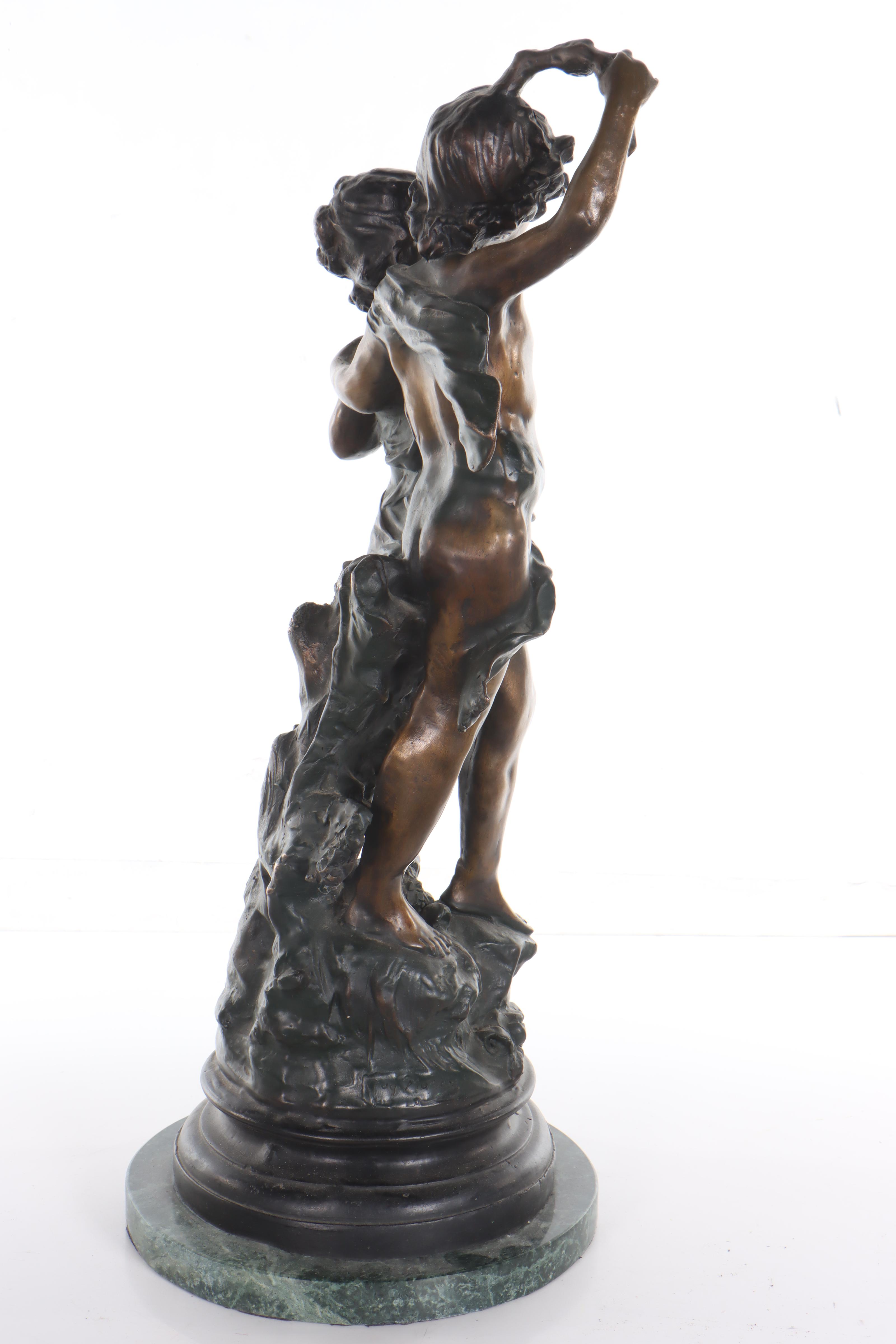 Bronze Sculpture After Auguste Moreau of Playful Children