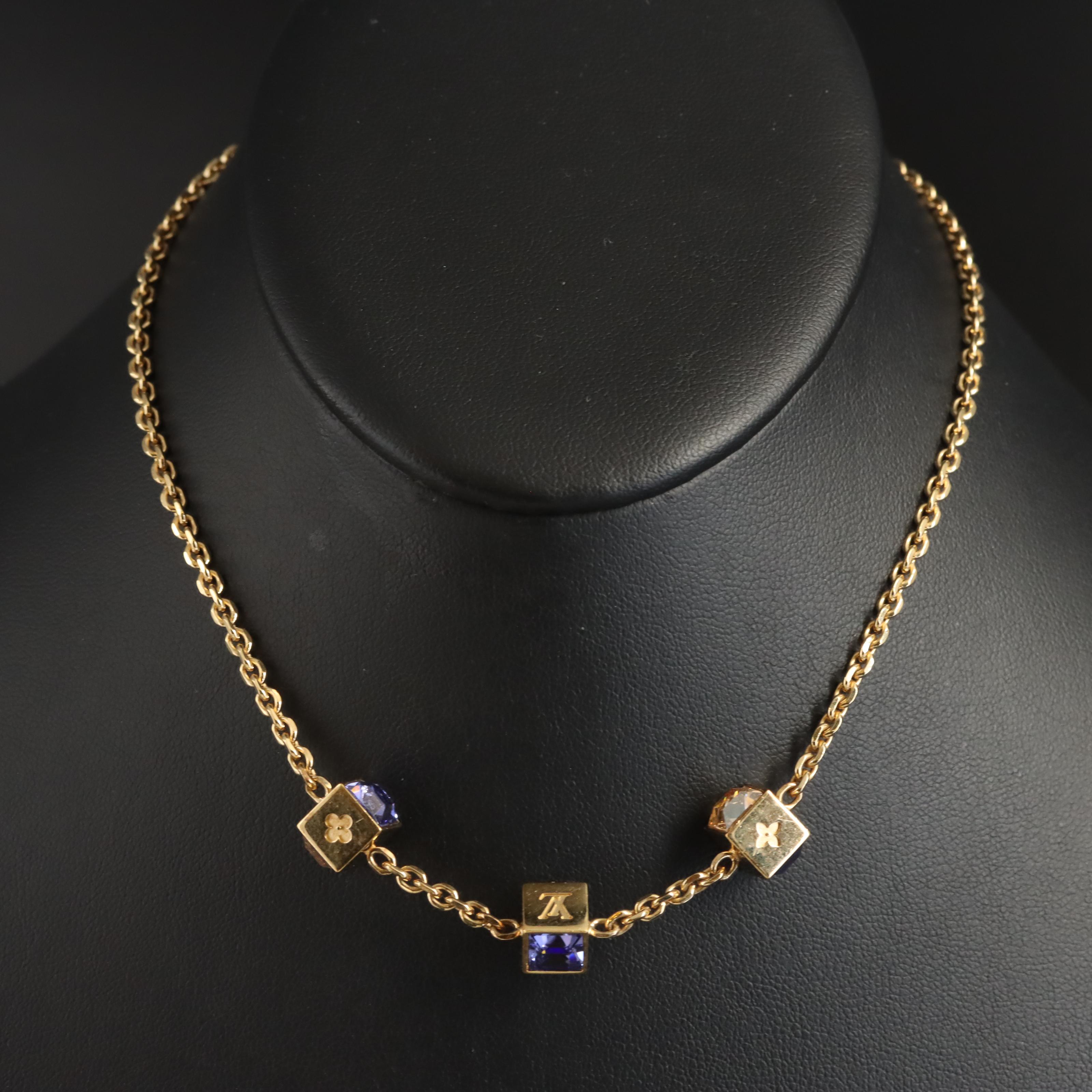 Louis Vuitton "Gamble" Crystal Station Necklace
